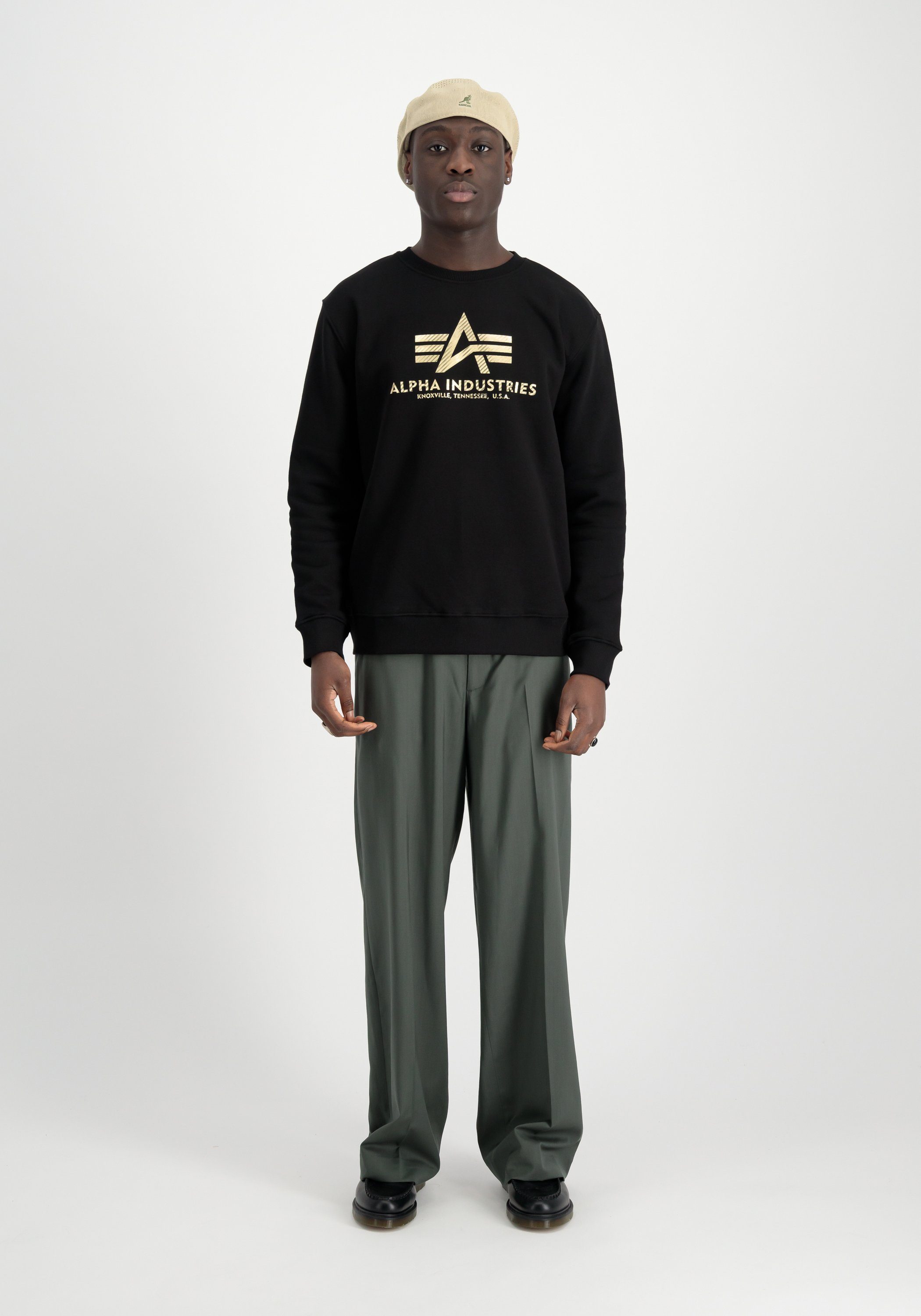 Alpha Industries Sweater Men Sweatshirts Basic Sweater Carbon