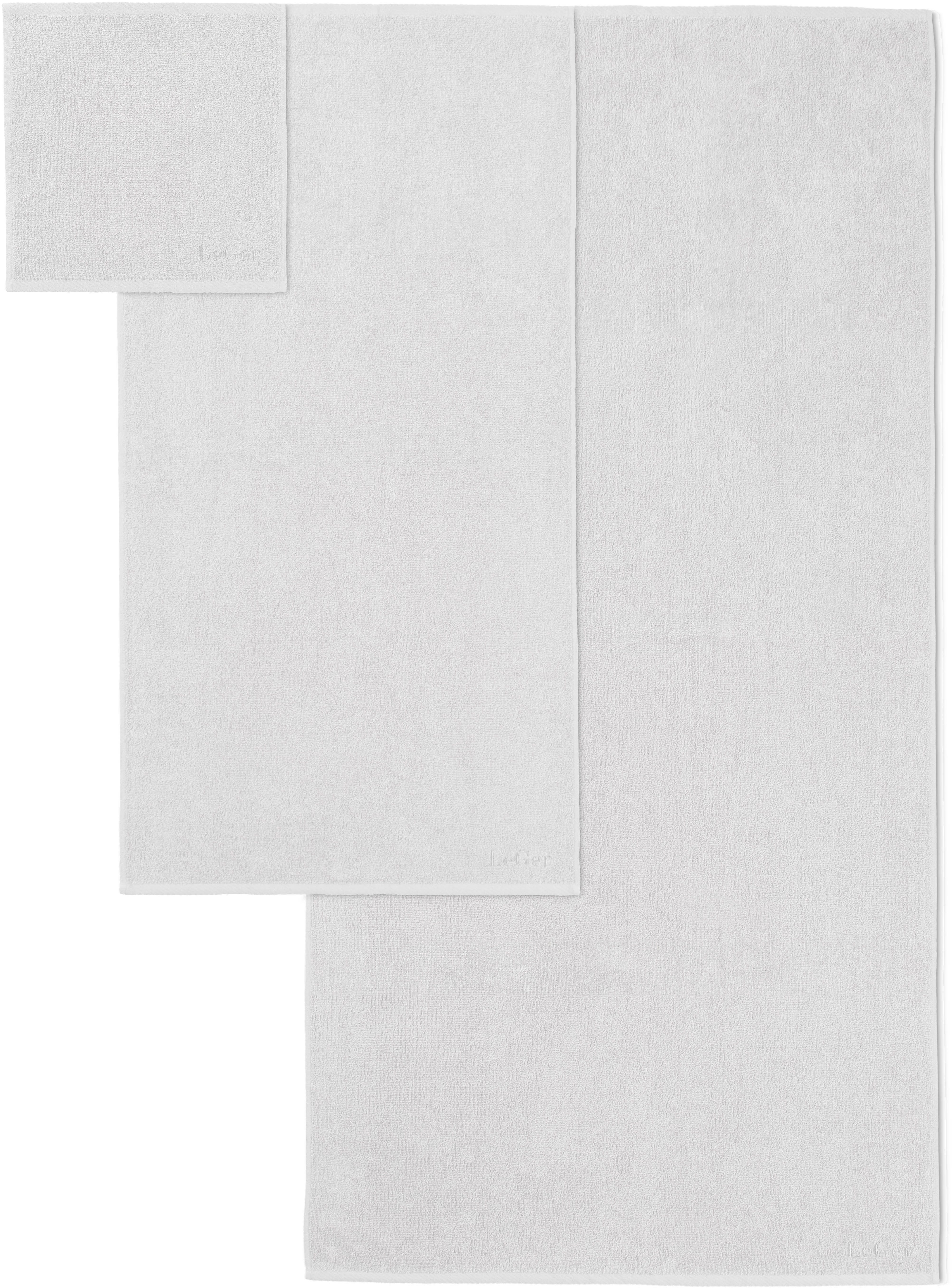 LeGer Home by Lena Gercke Handdoekenset Lovina, douchehanddoeken, handdoeken, zeepdoeken Handdoeken met logoborduring, 100% katoen, effen, zacht (6-delig)