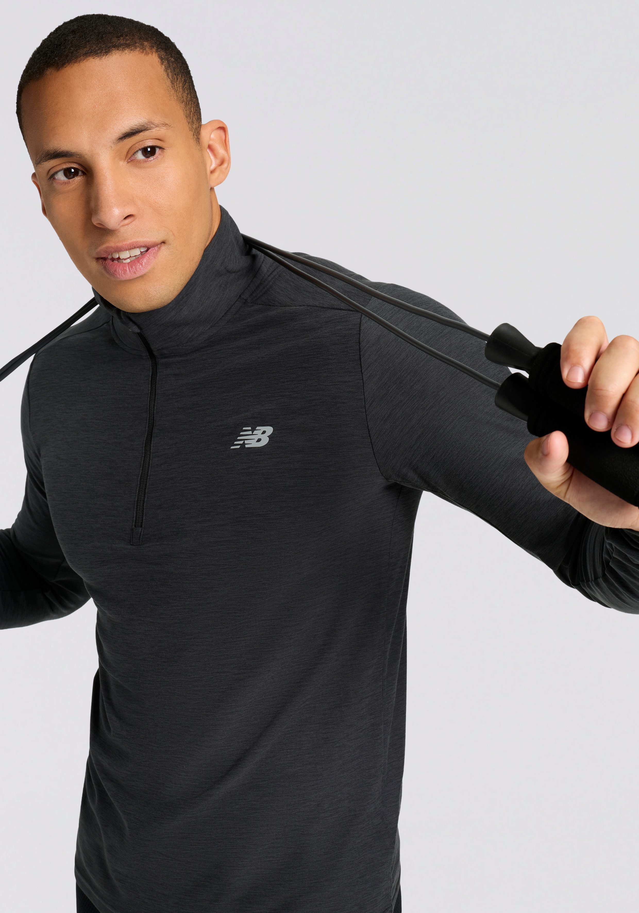 New Balance Runningshirt Space Dye 1/4 ZipHORELINE BLUE HEATHER