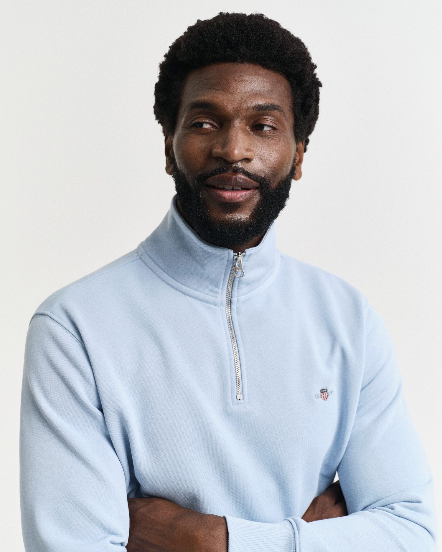 Gant Sweatshirt REG SHIELD HALF ZIP SWEAT met logoborduursel op borsthoogte