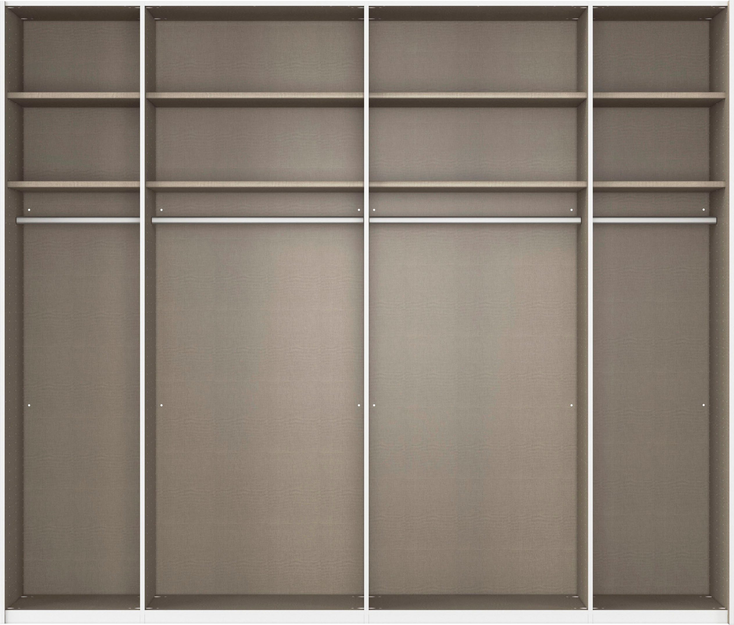 rauch Schuifdeurkast Kledingkast kast garderobe linnenkast TEGIO met hoogwaardige houtdecoratie en glazen front made in germany