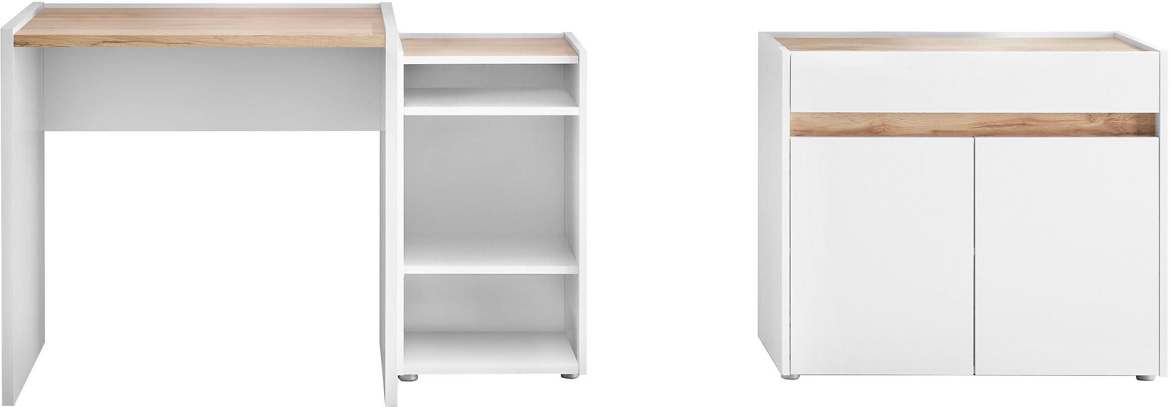 INOSIGN Kantoormeubelset CITY/GiRON, modern design, Thuiswerk, Kantoor in twee kleuren/Wotan Eik (set, 3-delig)
