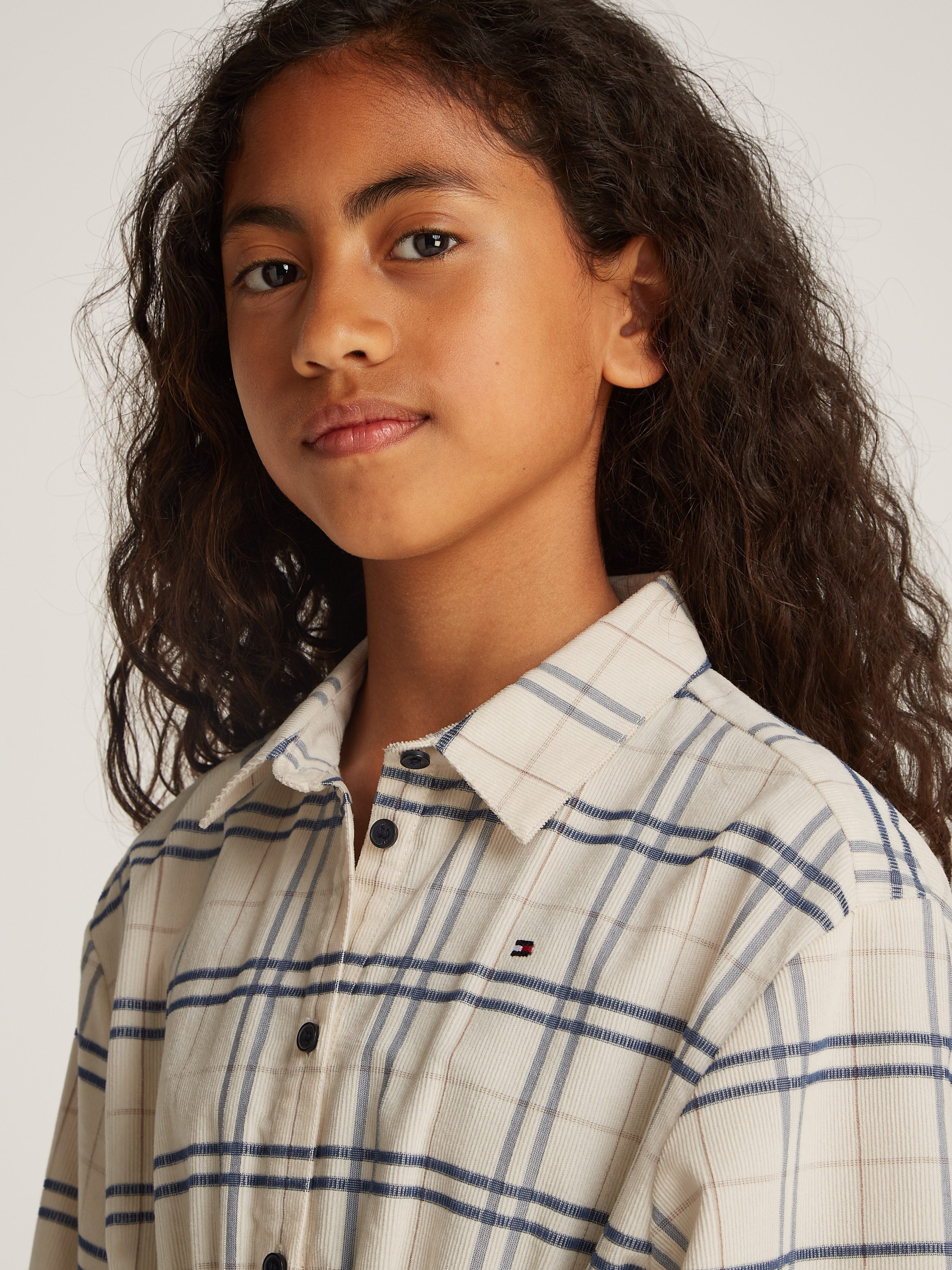 Tommy Hilfiger Jurk met overhemdkraag CORDUROY CHECK SHIRT DRESS LS