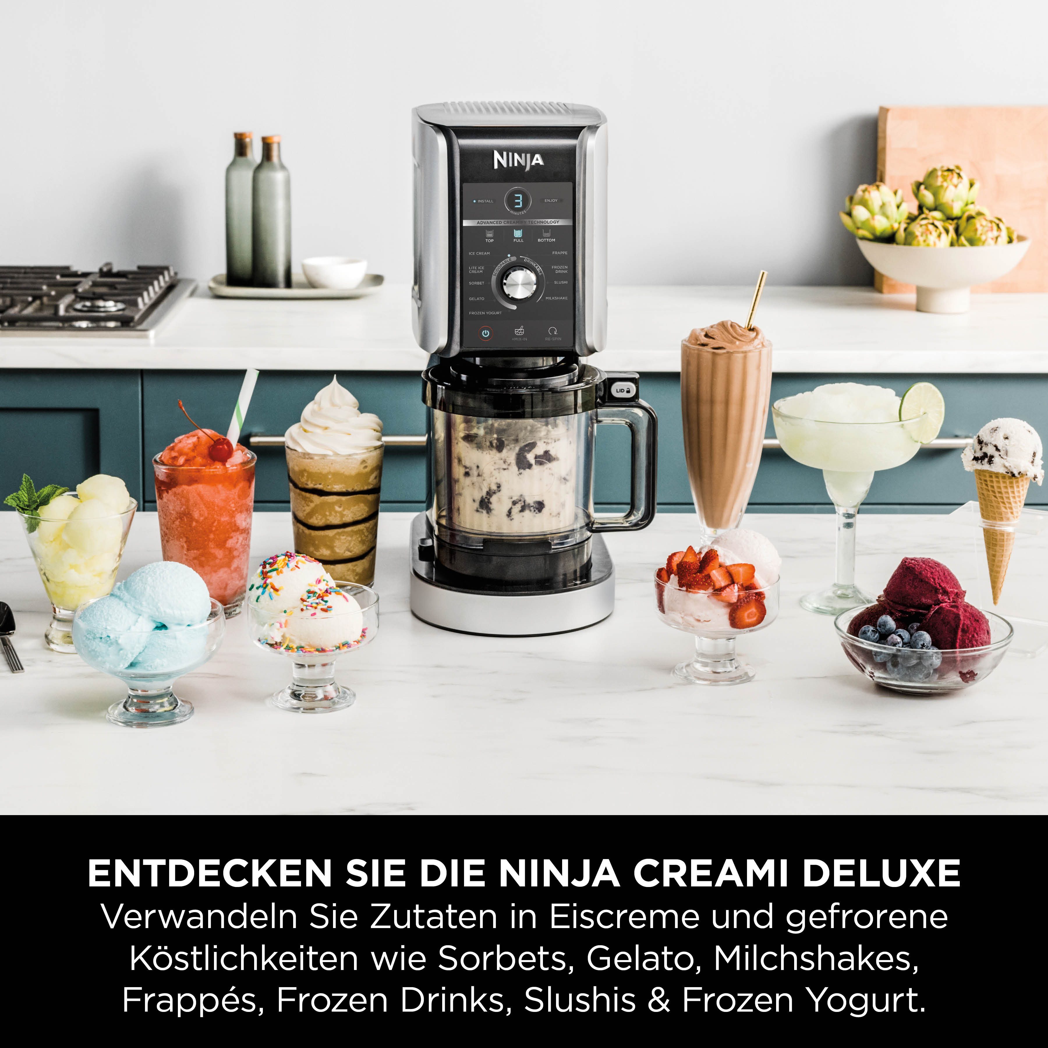 NINJA Ijsmachine NC501EU Creami Deluxe, 10-in-1 Eis-und Eisgetränkmaschine