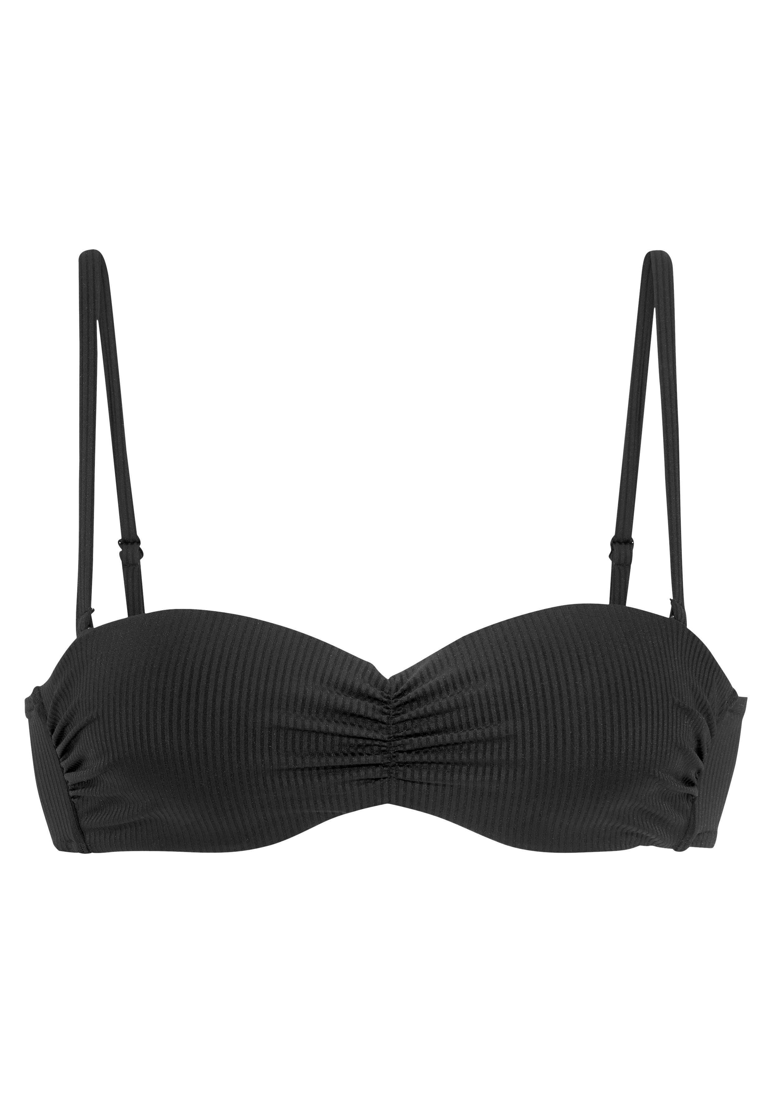 Venice Beach Bandeau-bikinitop Lucky van geribbelde structuurstof