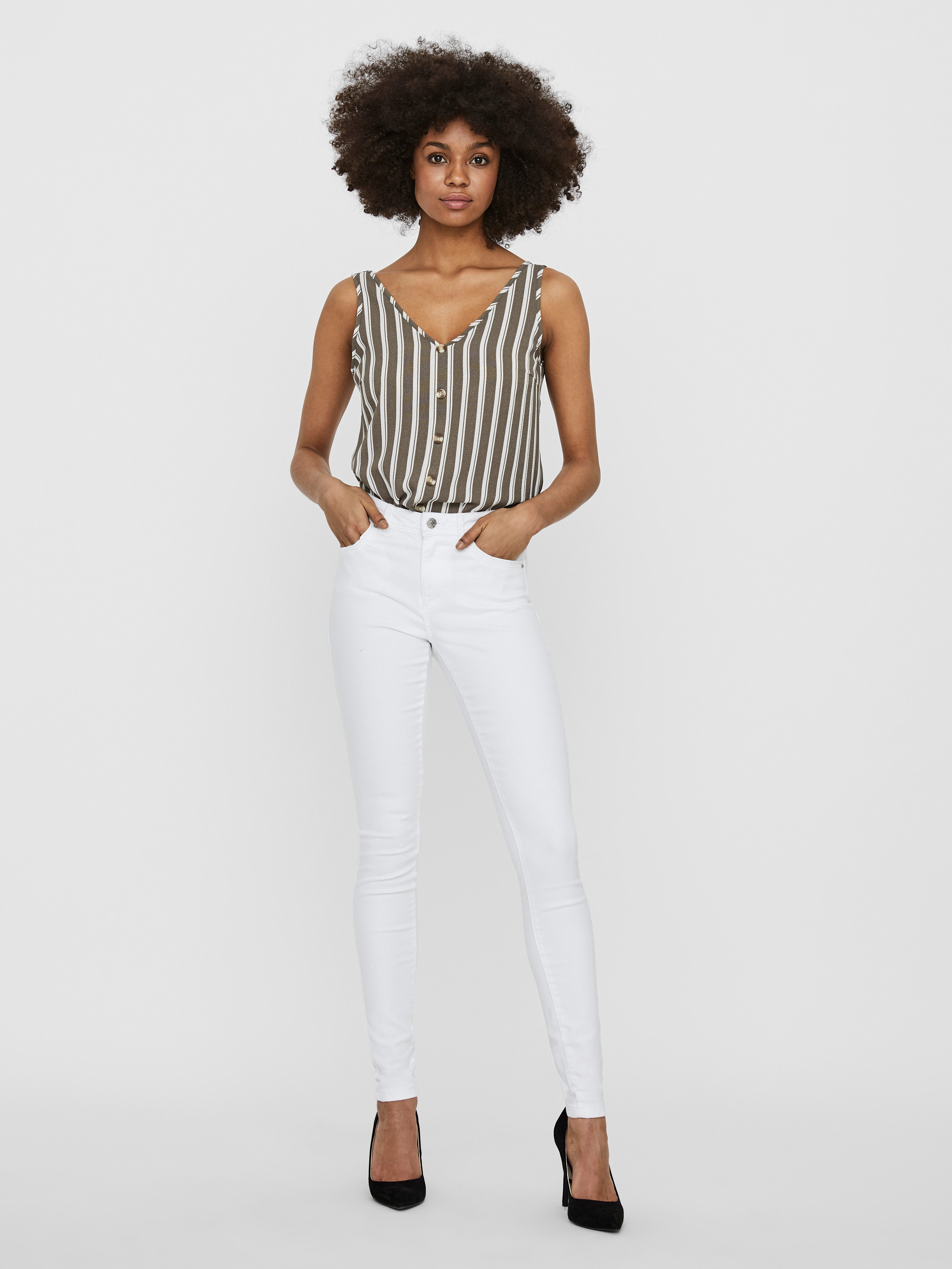 Vero Moda Skinny fit jeans VMTANYA MR S PIPING JEANS VI402 COLOR