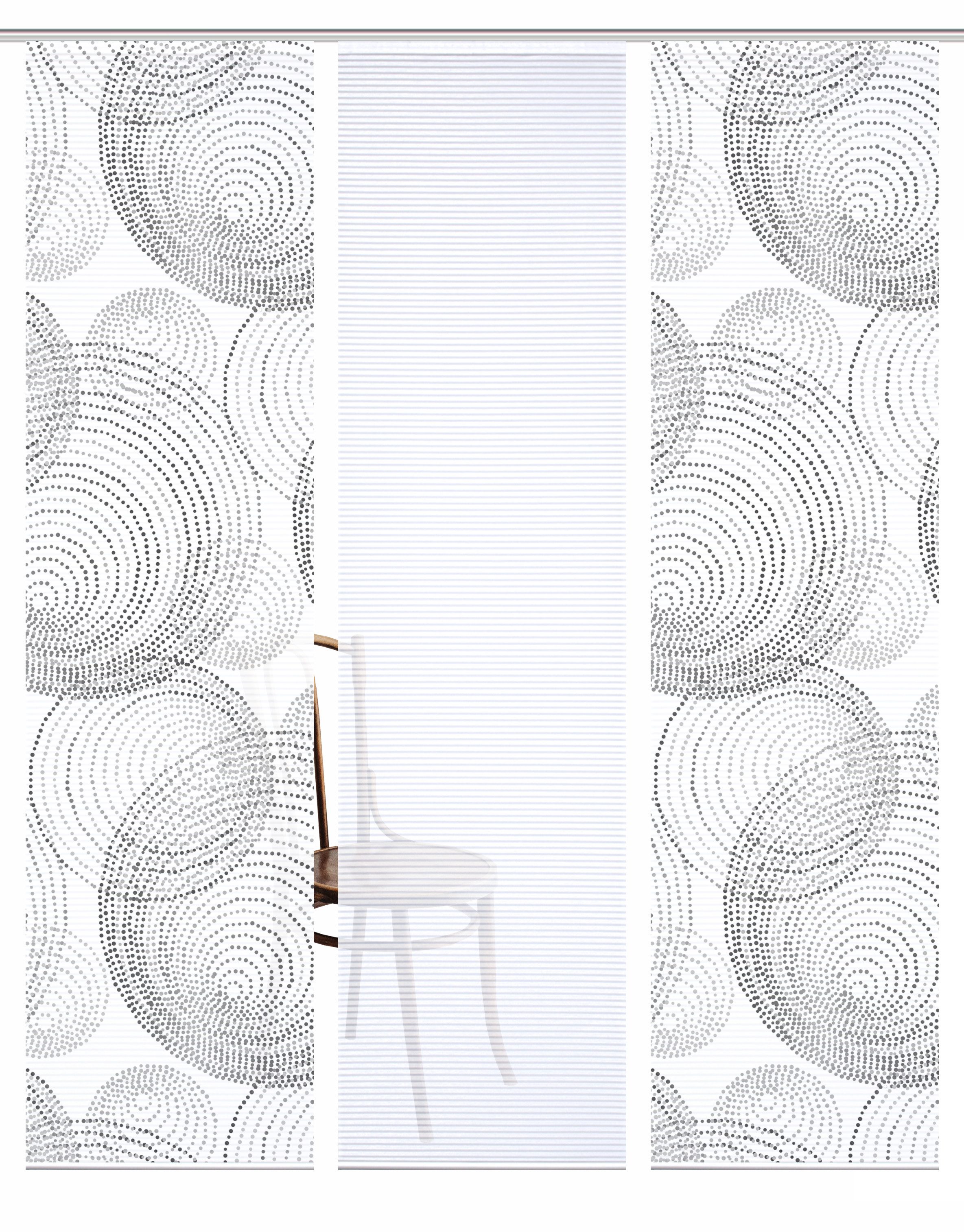 HOME in green Paneelgordijn Spiro SET DIGITALE PRINT, BAMBOELOOK GERECYCLED (3 stuks)