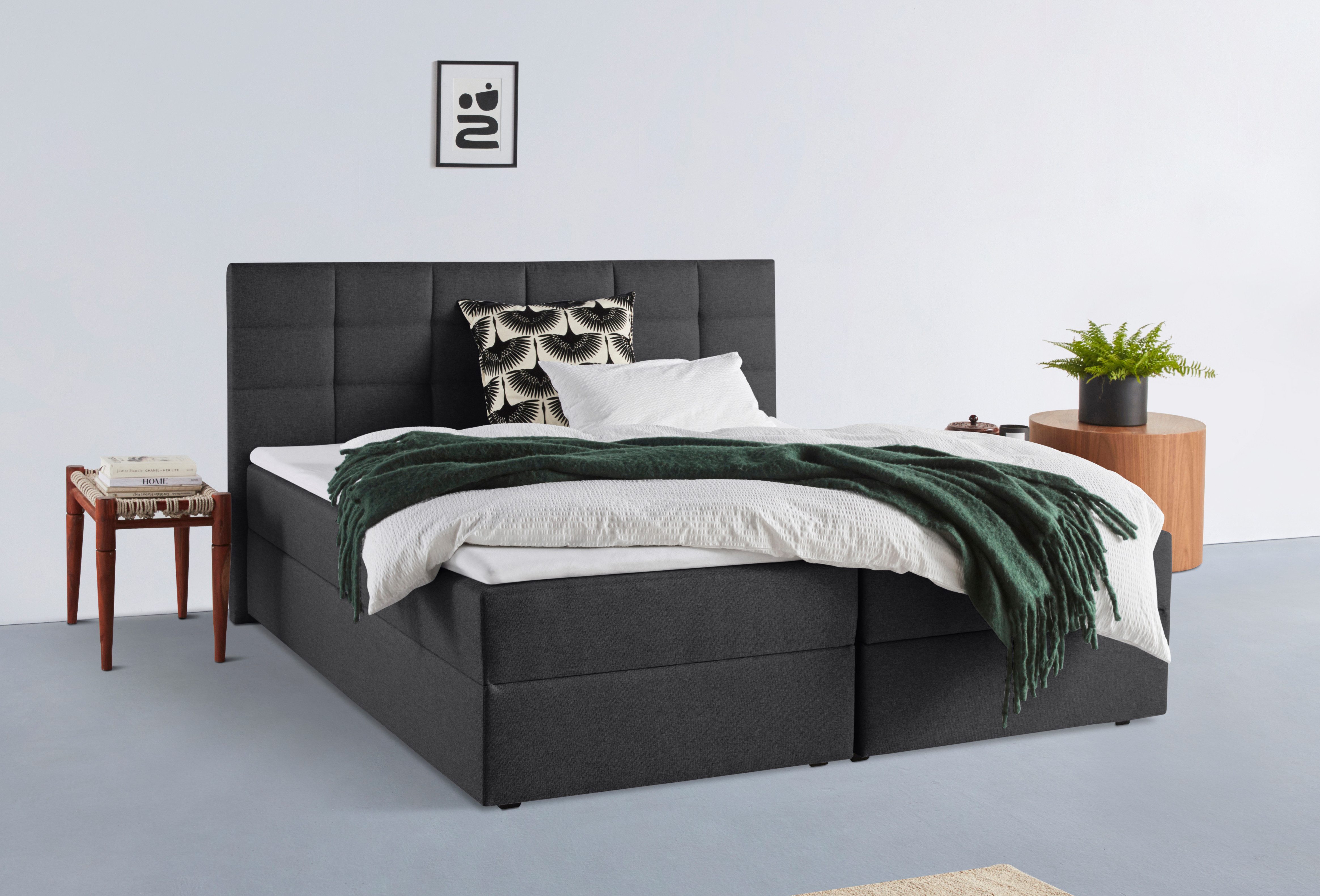 INOSIGN Boxspring OVALO optioneel met bedbox, verkrijgbaar in h2, h3 & h4