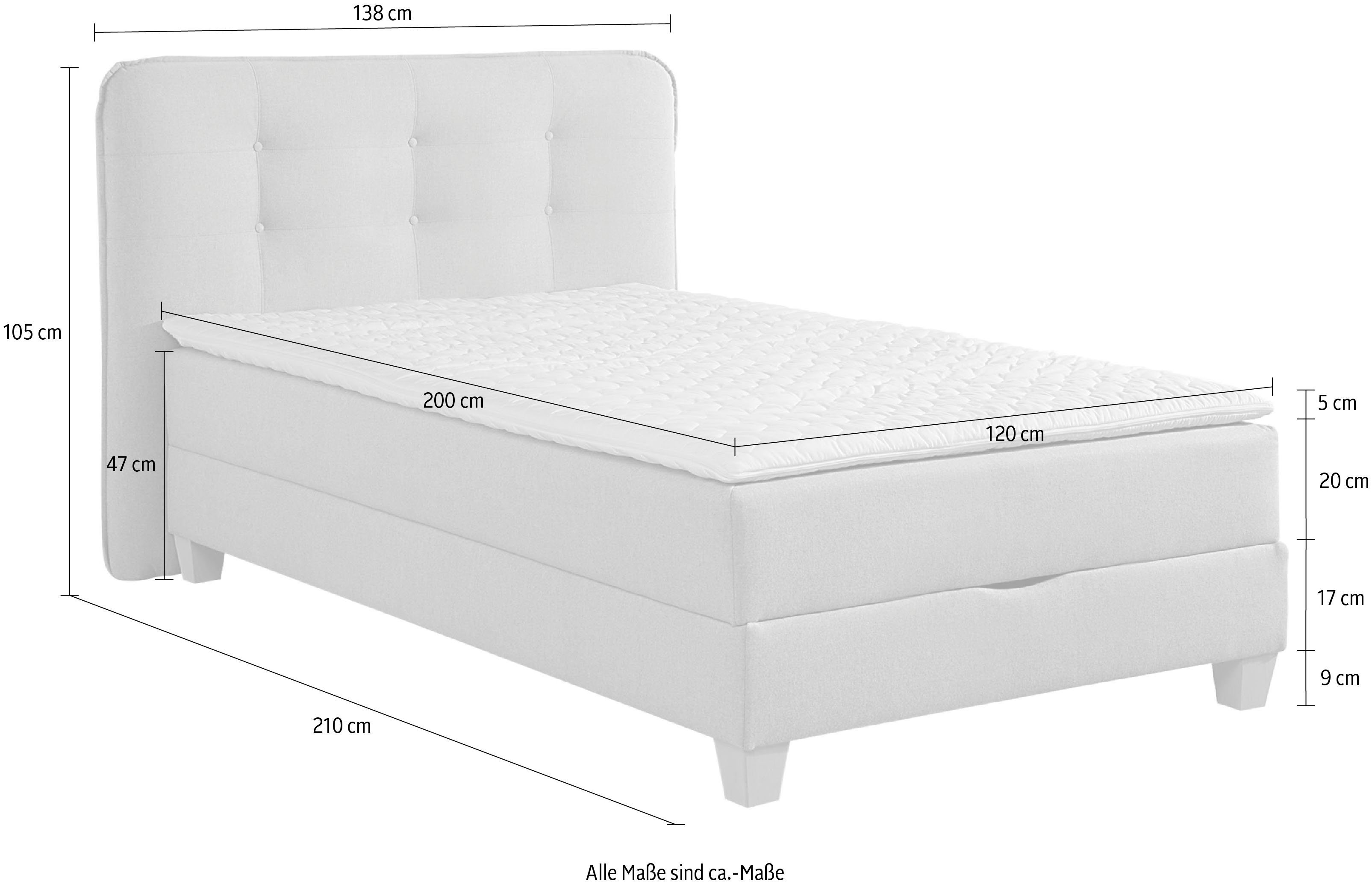 Home affaire Boxspring inclusief topmatras van koudschuim en bedkist
