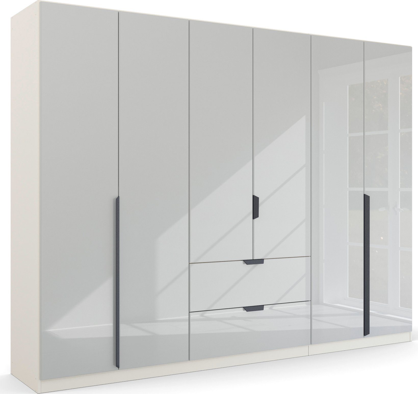 rauch Draaideurkast Modern by Quadra Spin kledingkasten maat 271 cm x 210 cm x 54 cm wit