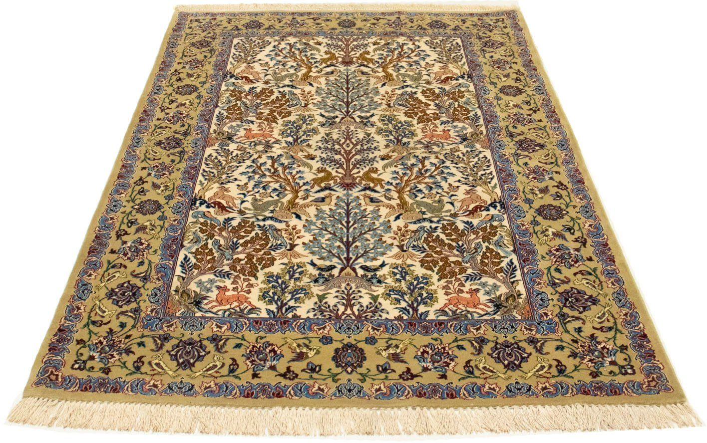 morgenland Vloerkleed Isfahan vloerkleed met de hand geknoopt beige handgeknoopt