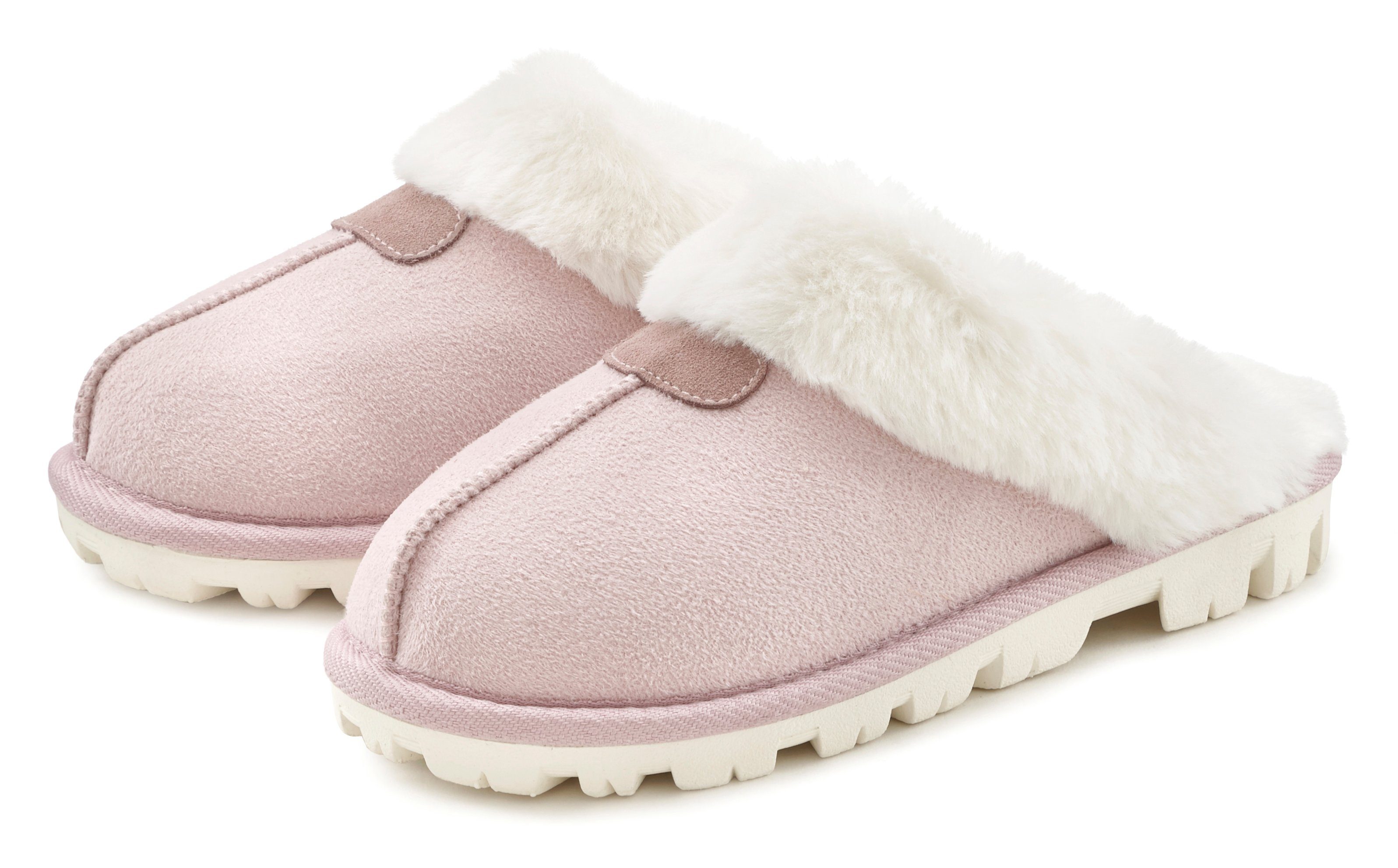 Vivance Slippers Pluche pantoffels, pantoffel, pantoffels, klompen, slippers, dames sandaaltjes maat 40 EU roze
