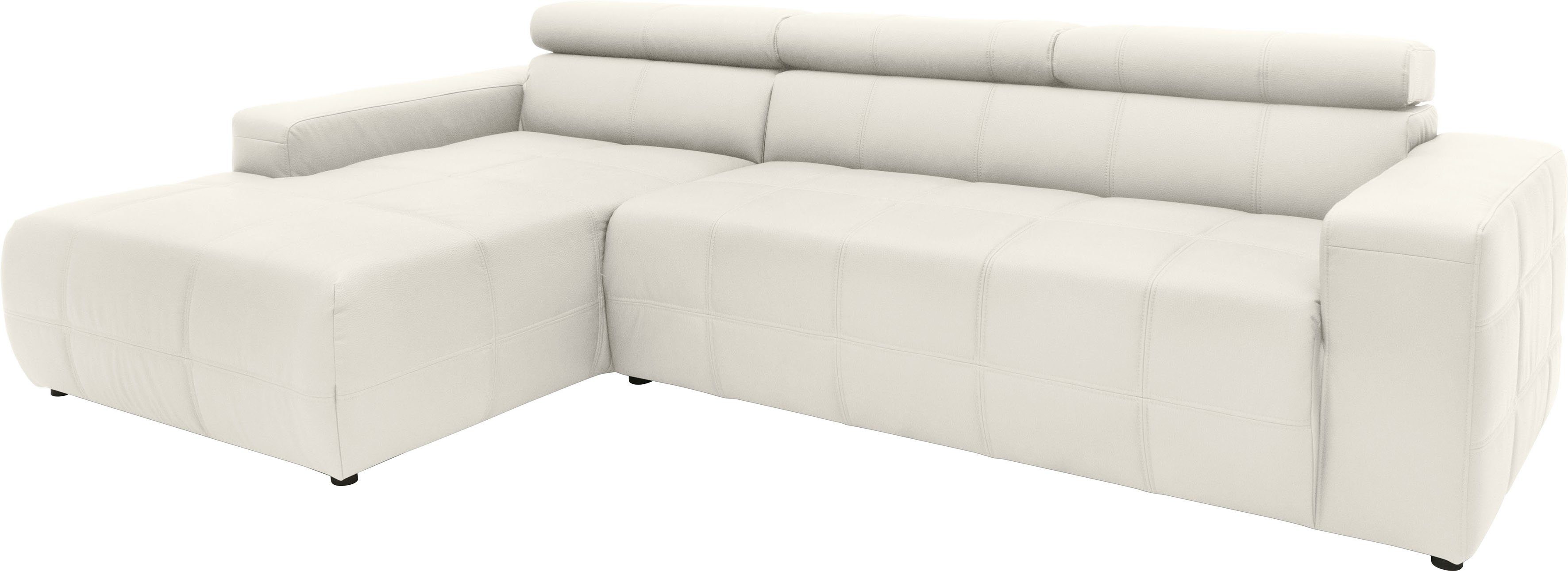 DOMO collection Hoekbank Brandon B/T/H: 289/177/80 cm, keuze met zitdiepteverstelling, L-vorm