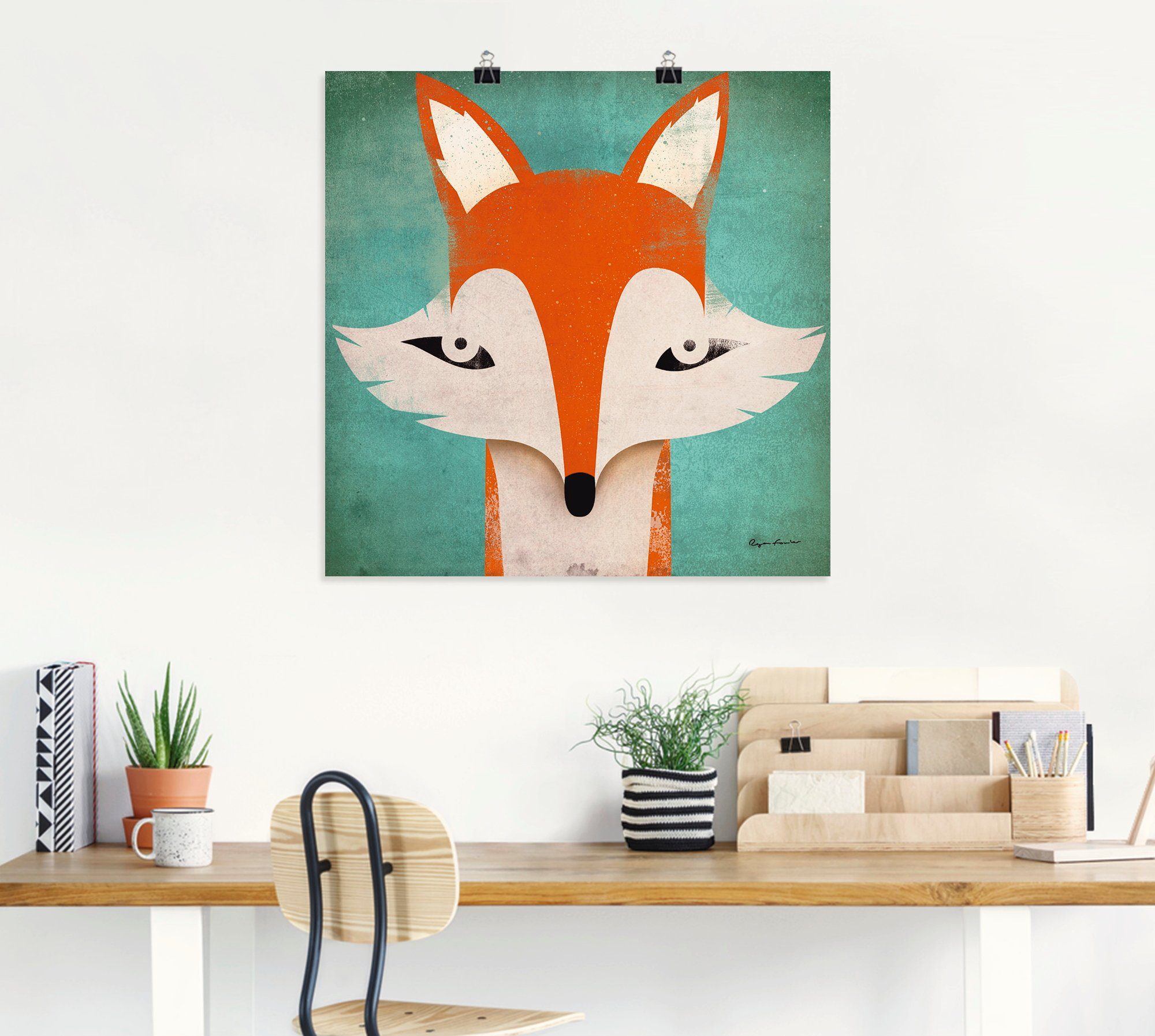 Artland Poster Vos als artprint op linnen, muursticker of poster in verschillende maten