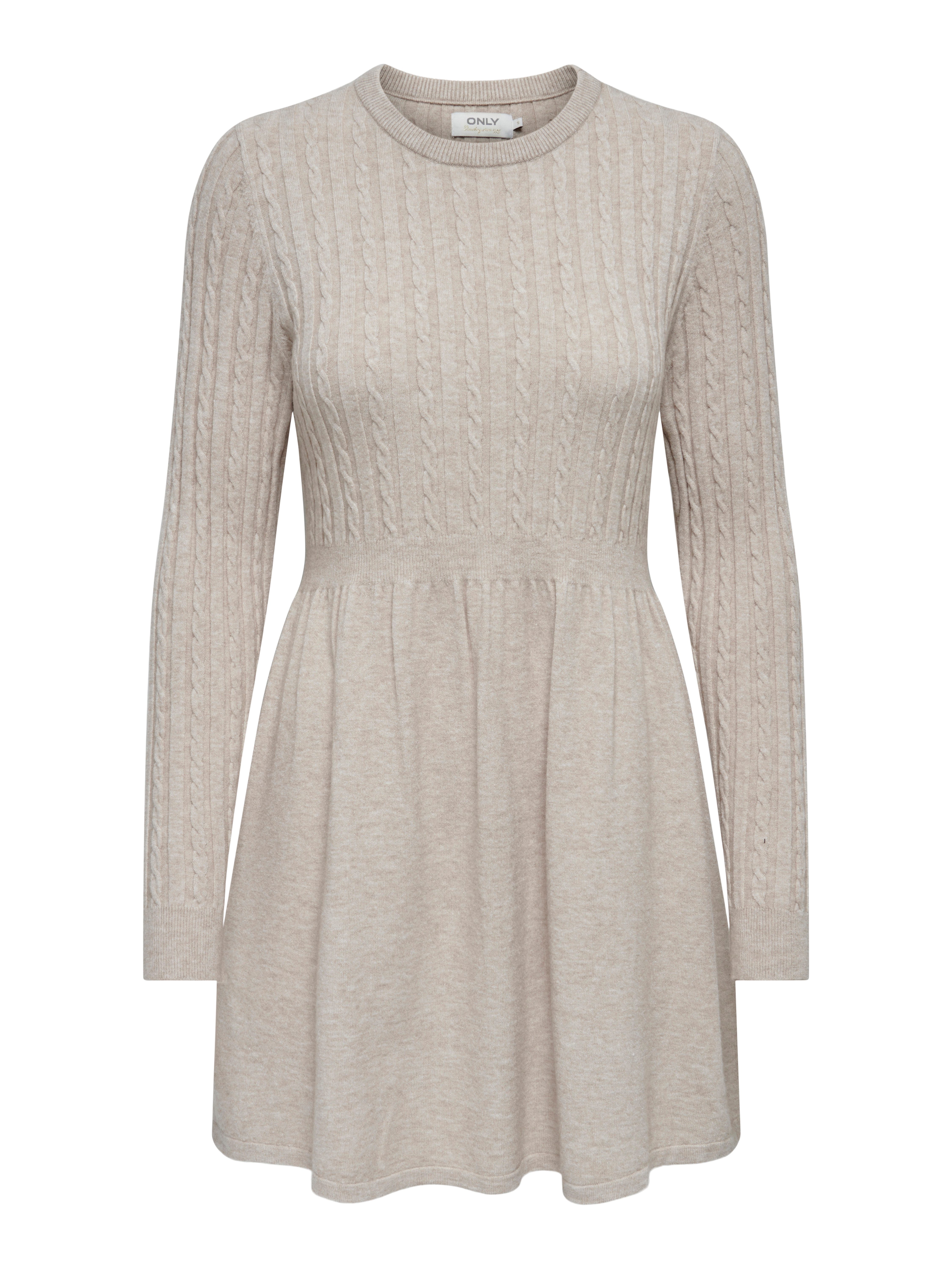 Only Gebreide jurk ONLFIA LS CABLE DRESS KNT