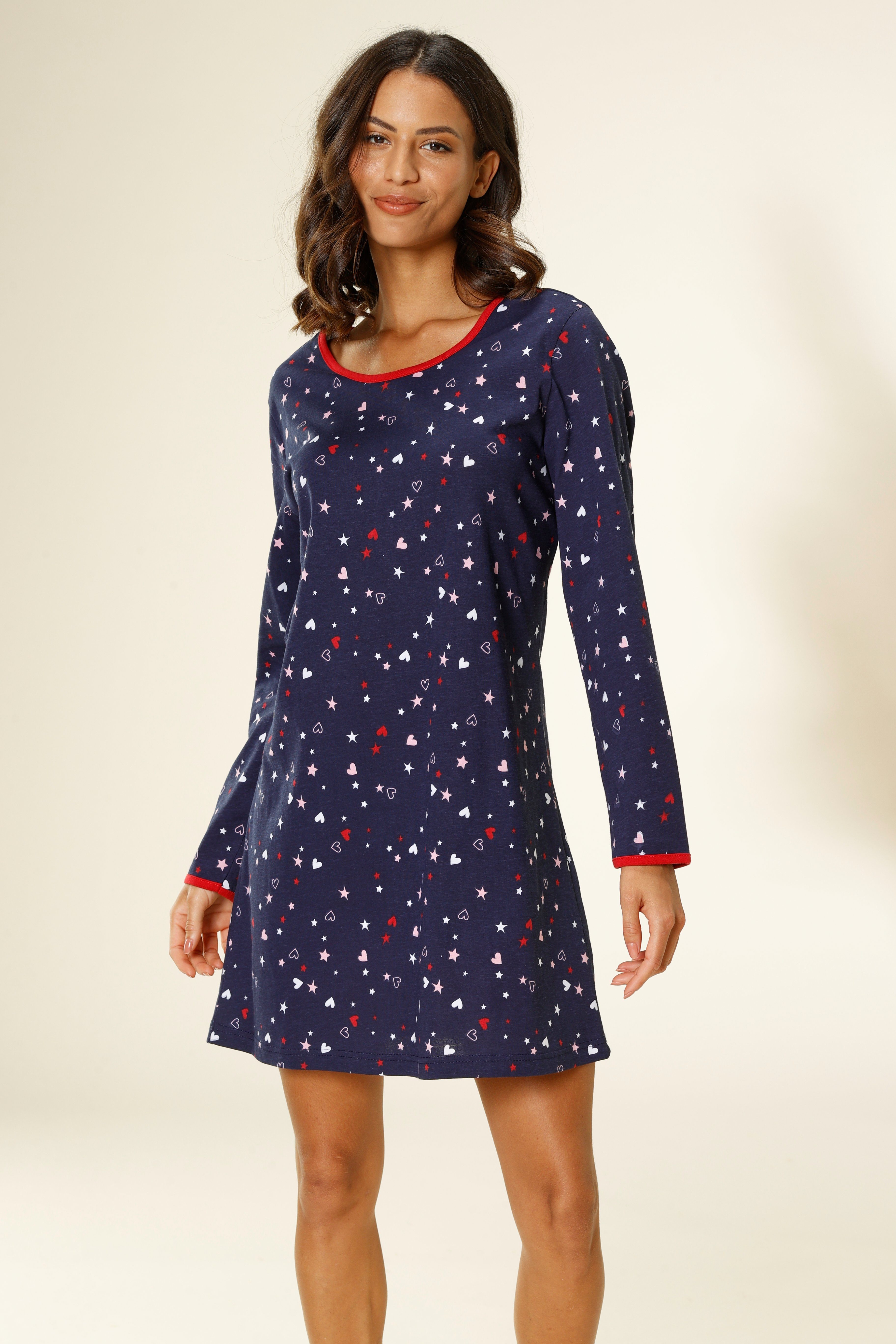 Vivance Dreams Nachthemd met schattige hart-sterrenprint