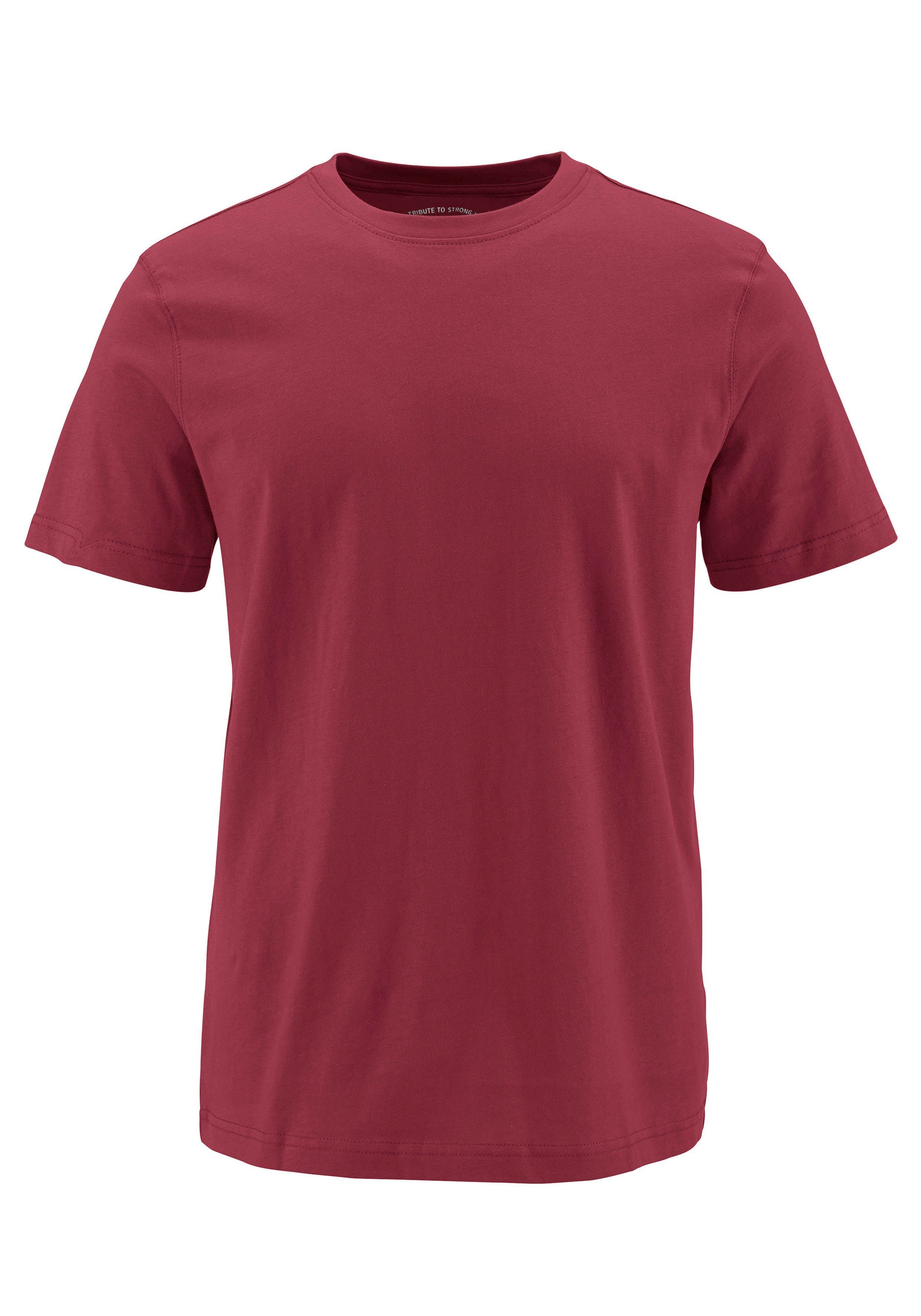 Man's World T-shirt Nieuwe kleuren! Korte mouw, effen kleur, ronde hals, van katoen(3-delig, Set van 3)