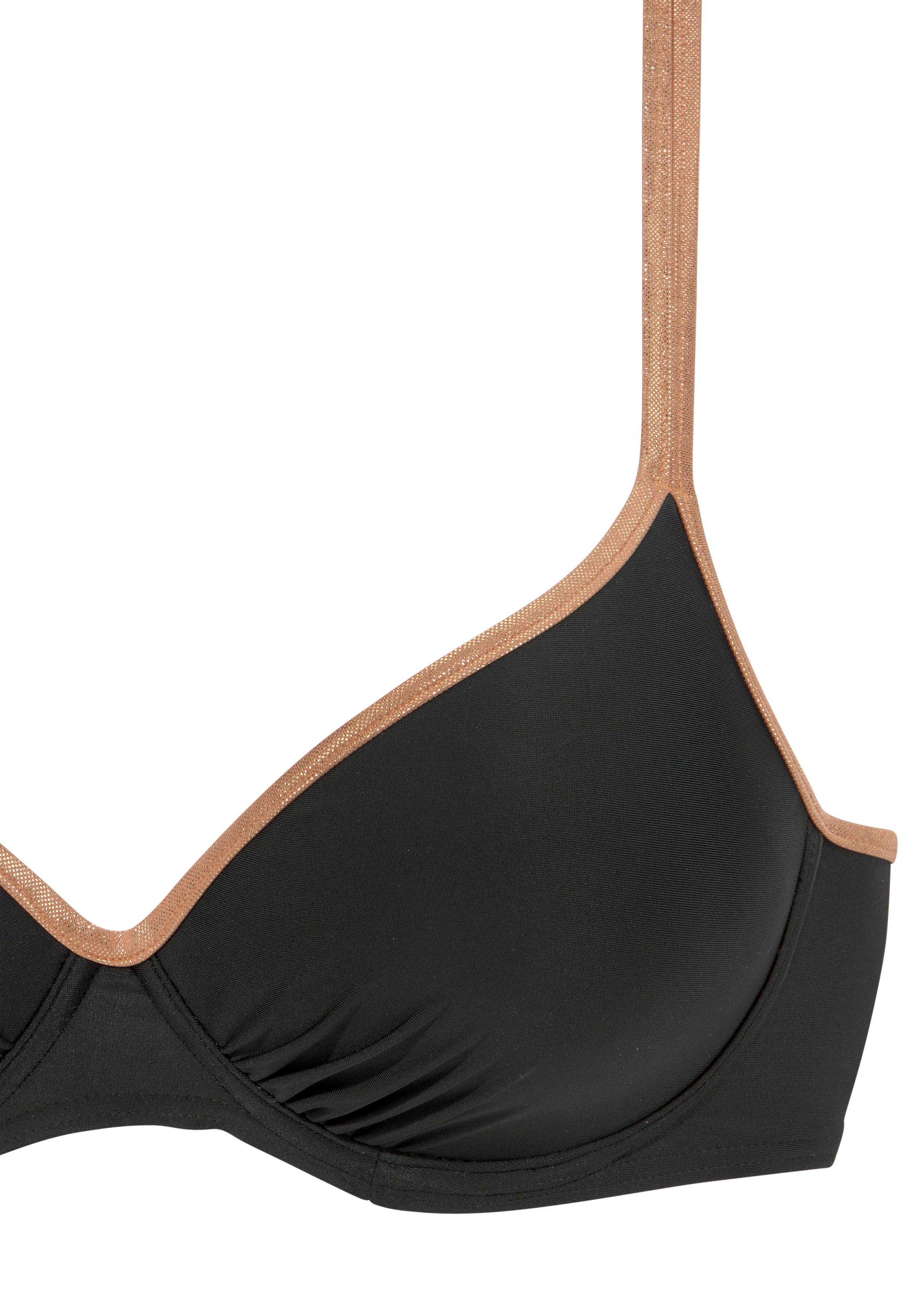 Bruno Banani Bikinitop met beugels Milano met koperkleurige paspels
