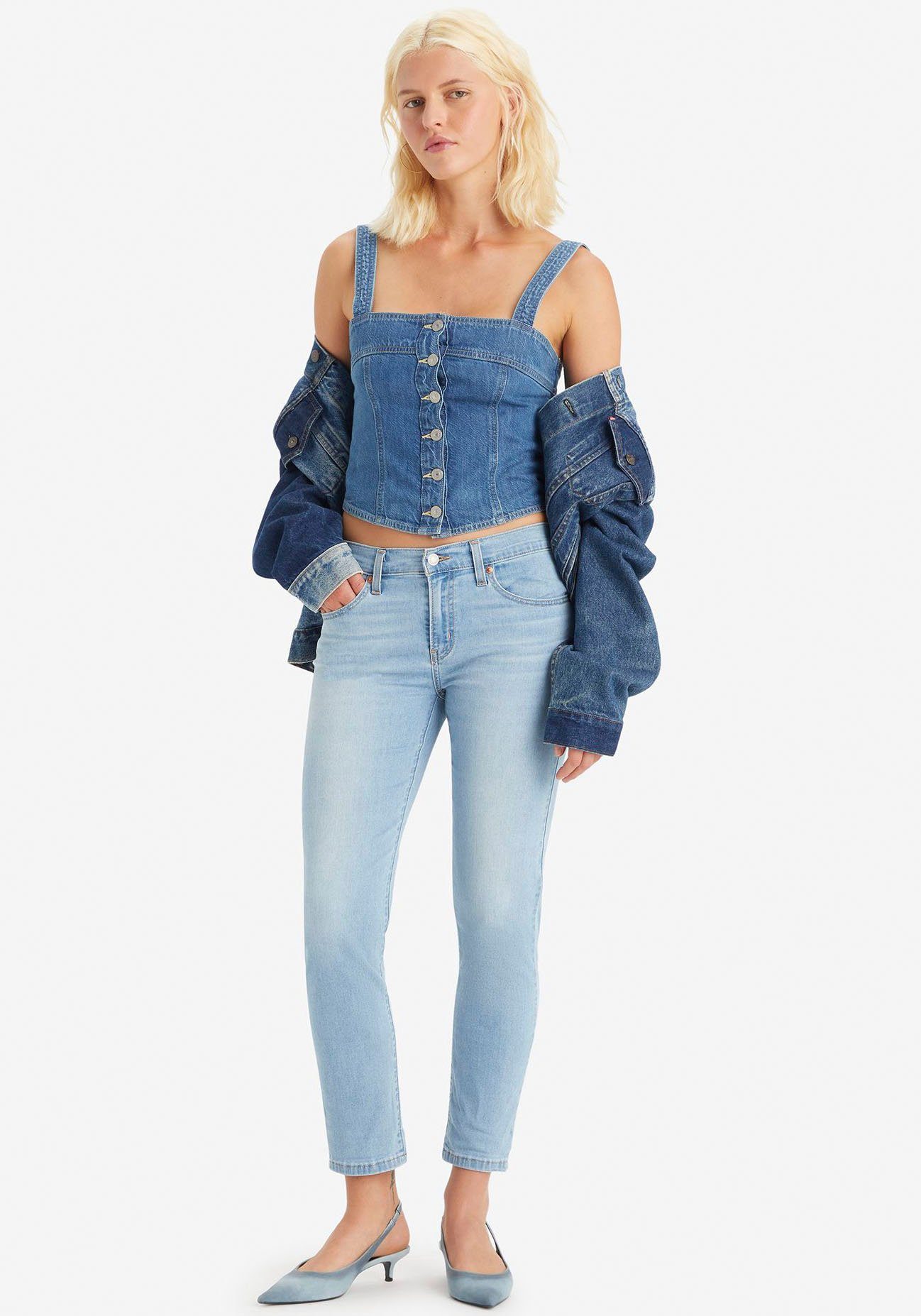 Levi's 300 Straight fit jeans met knoopsluiting model 'BOYFRIEND'