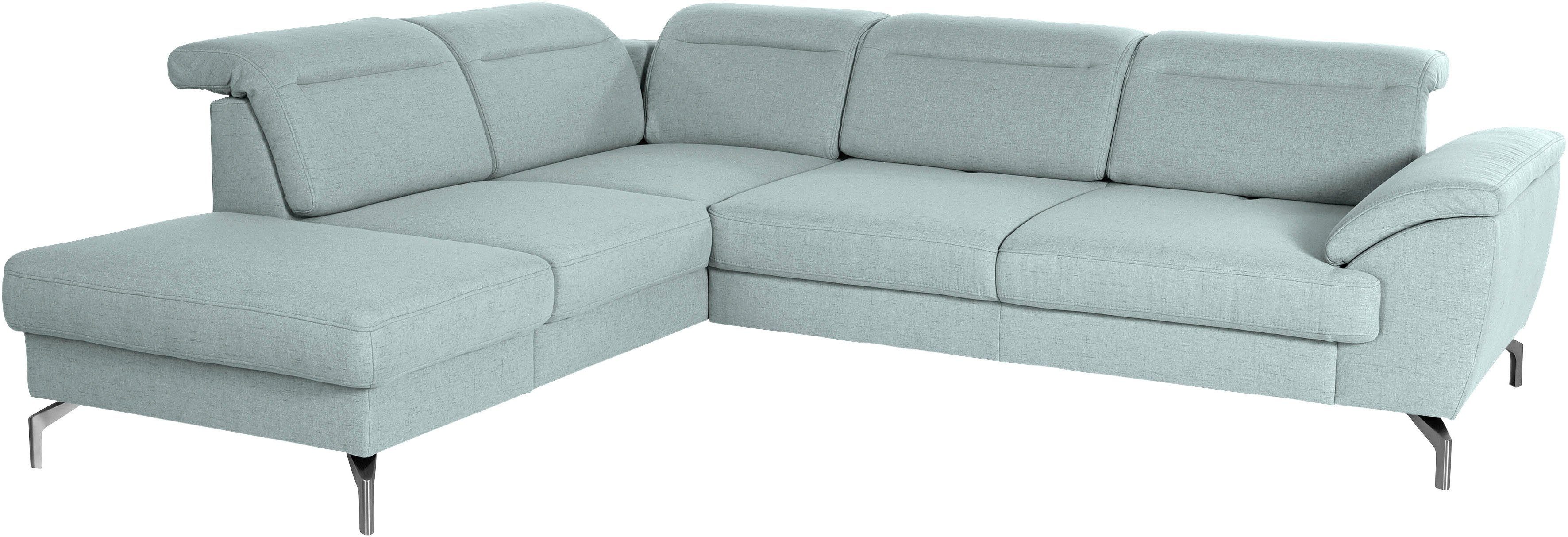 sit&more Hoekbank Percy L-vorm 15 cm poothoogte, zitdiepteverstelling, naar keuze in 2 pootkleuren