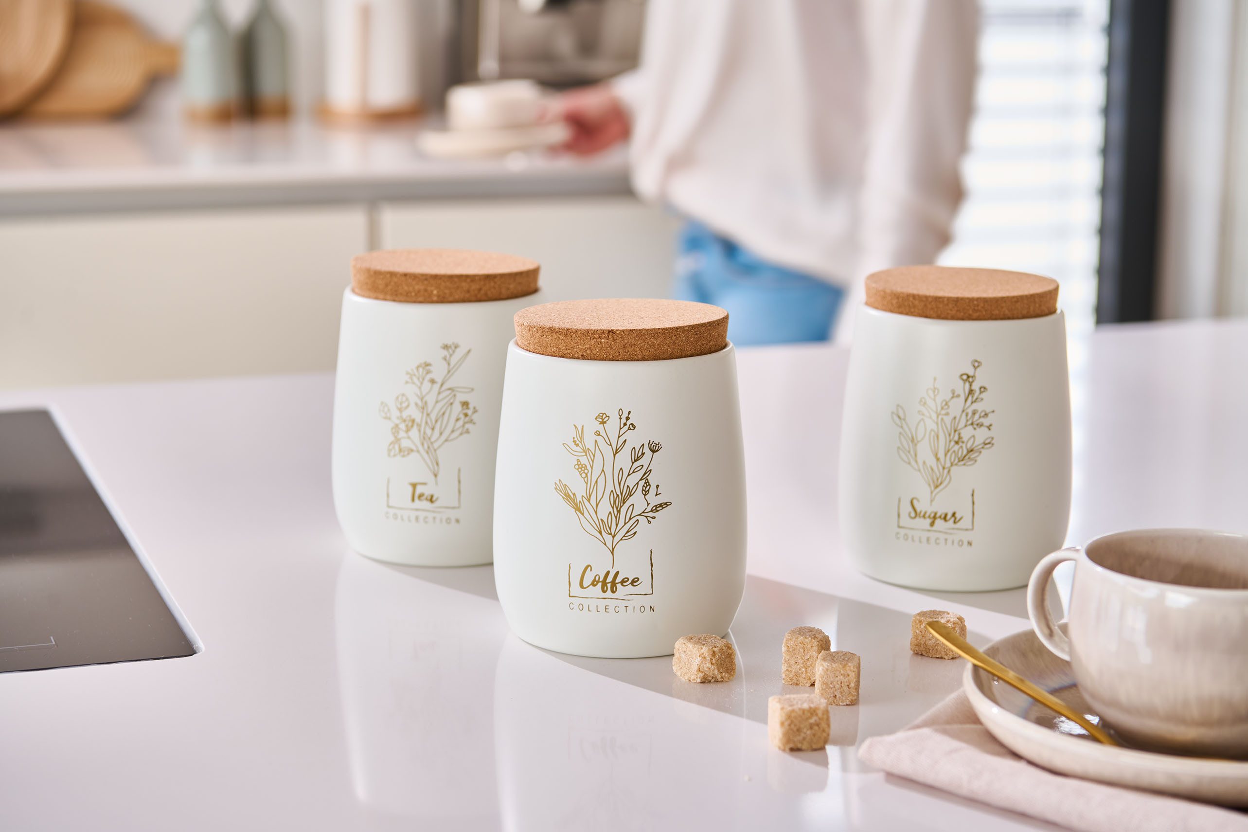 Zeller Present Voorraadbus Flowers lichte vintage charme (set, 3-delig)