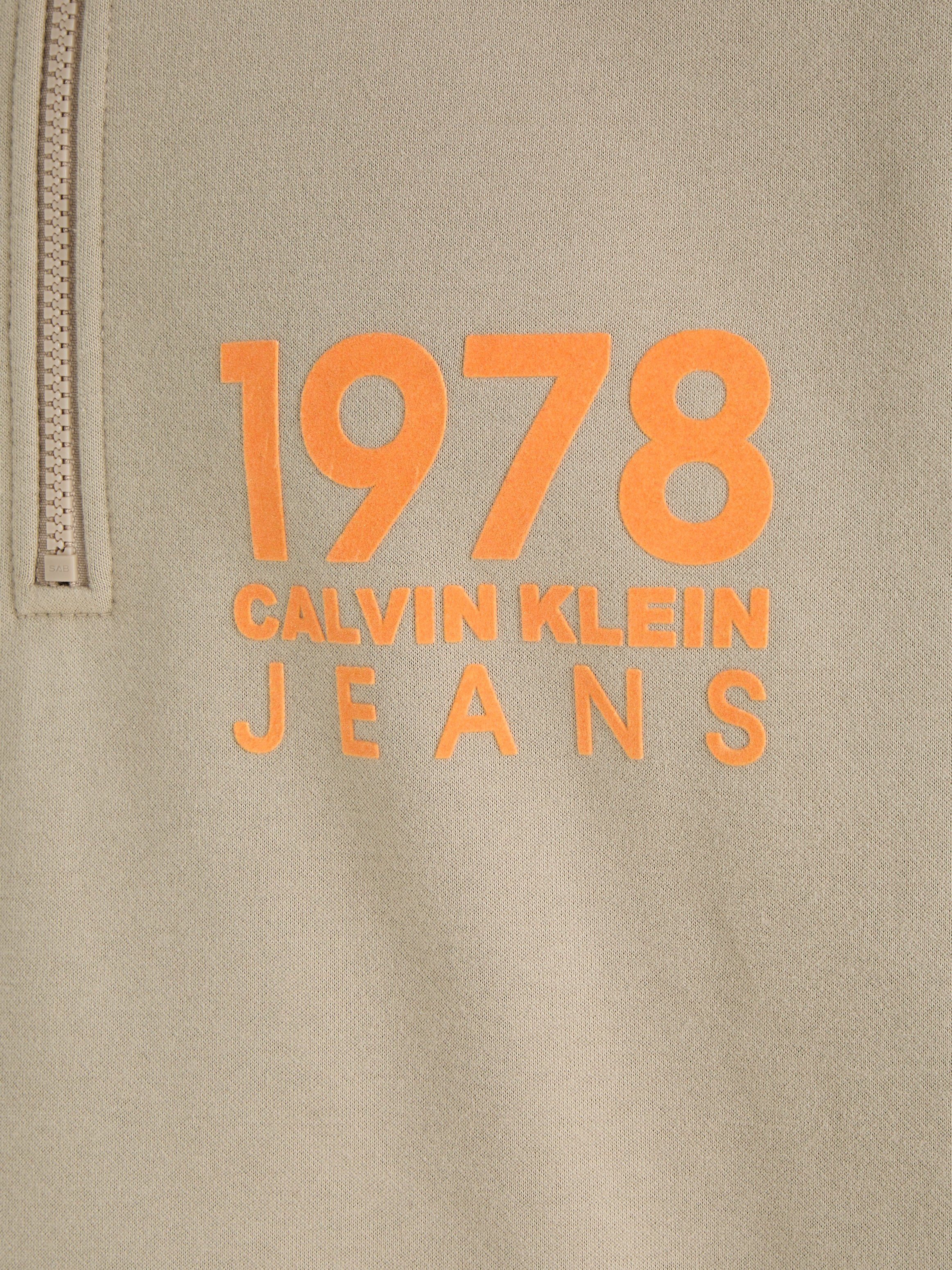 Calvin Klein Sweatshirt 1978 FLOCK LOGO HALF ZIP