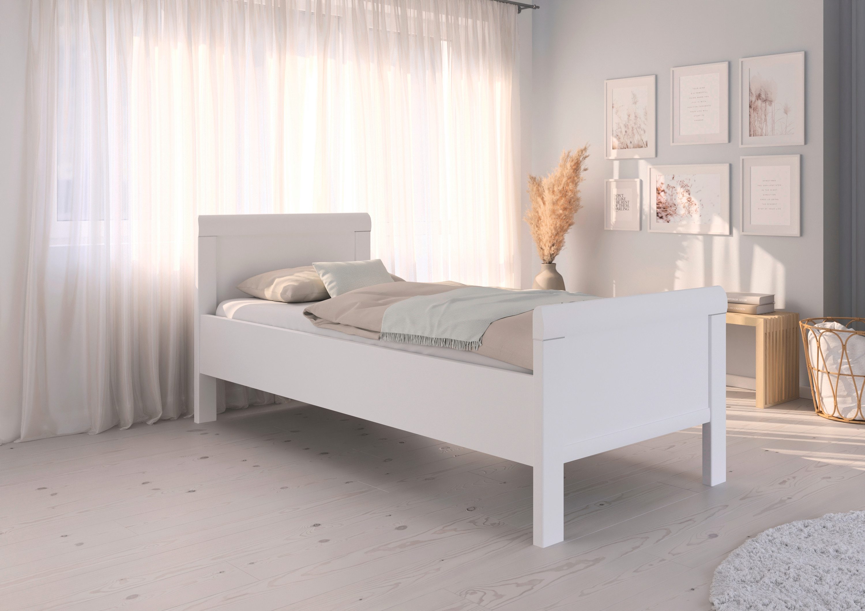 rauch Bed Eenpersoons Stollenbed EVELYN in comfortabele hoogte van houtmateriaal in elegante stijl made in germany