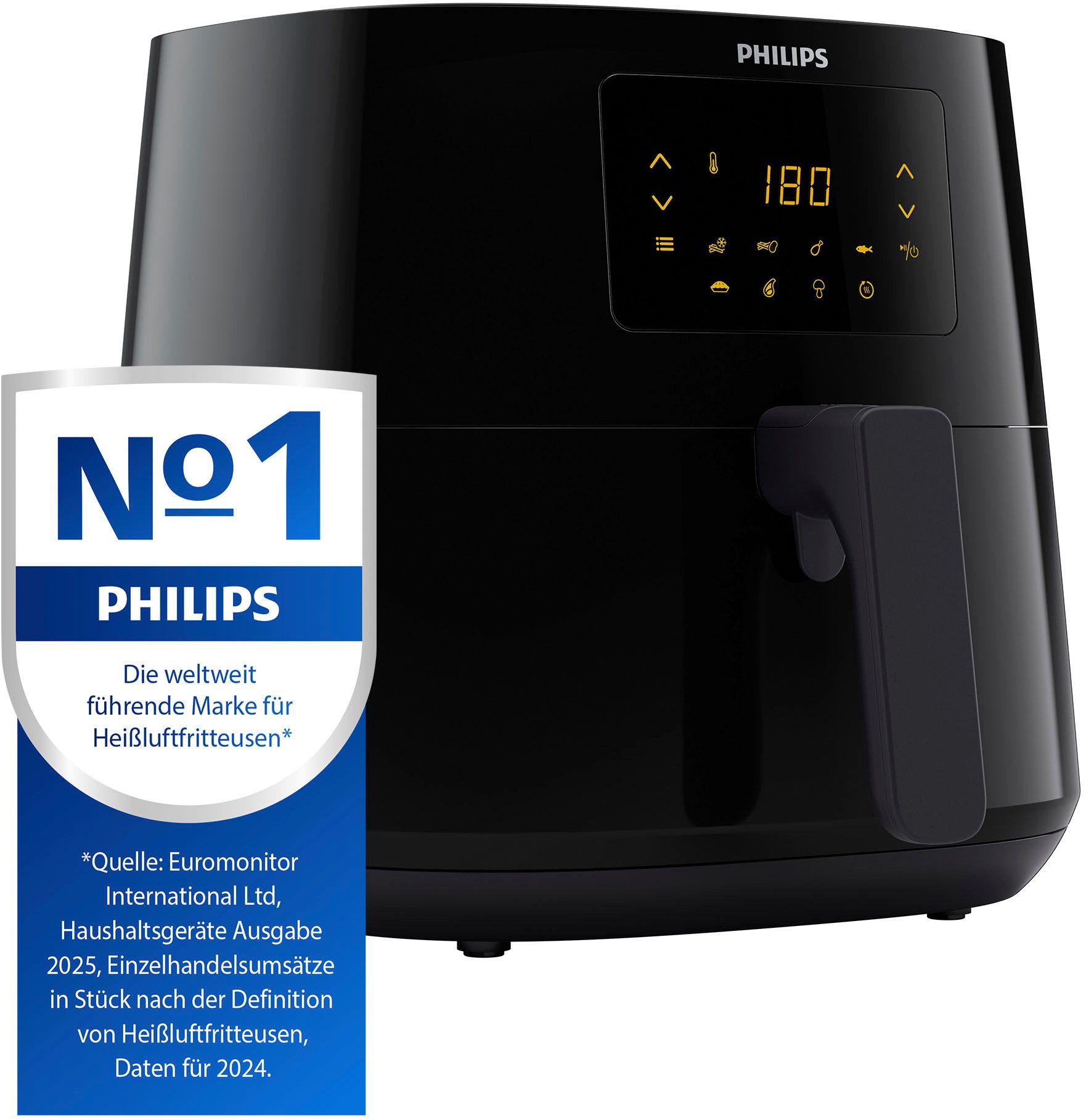 Philips Airfryer XL HD9270/90, 6,2 l met 7 instellingen en warmhoudfunctie, digitaal display
