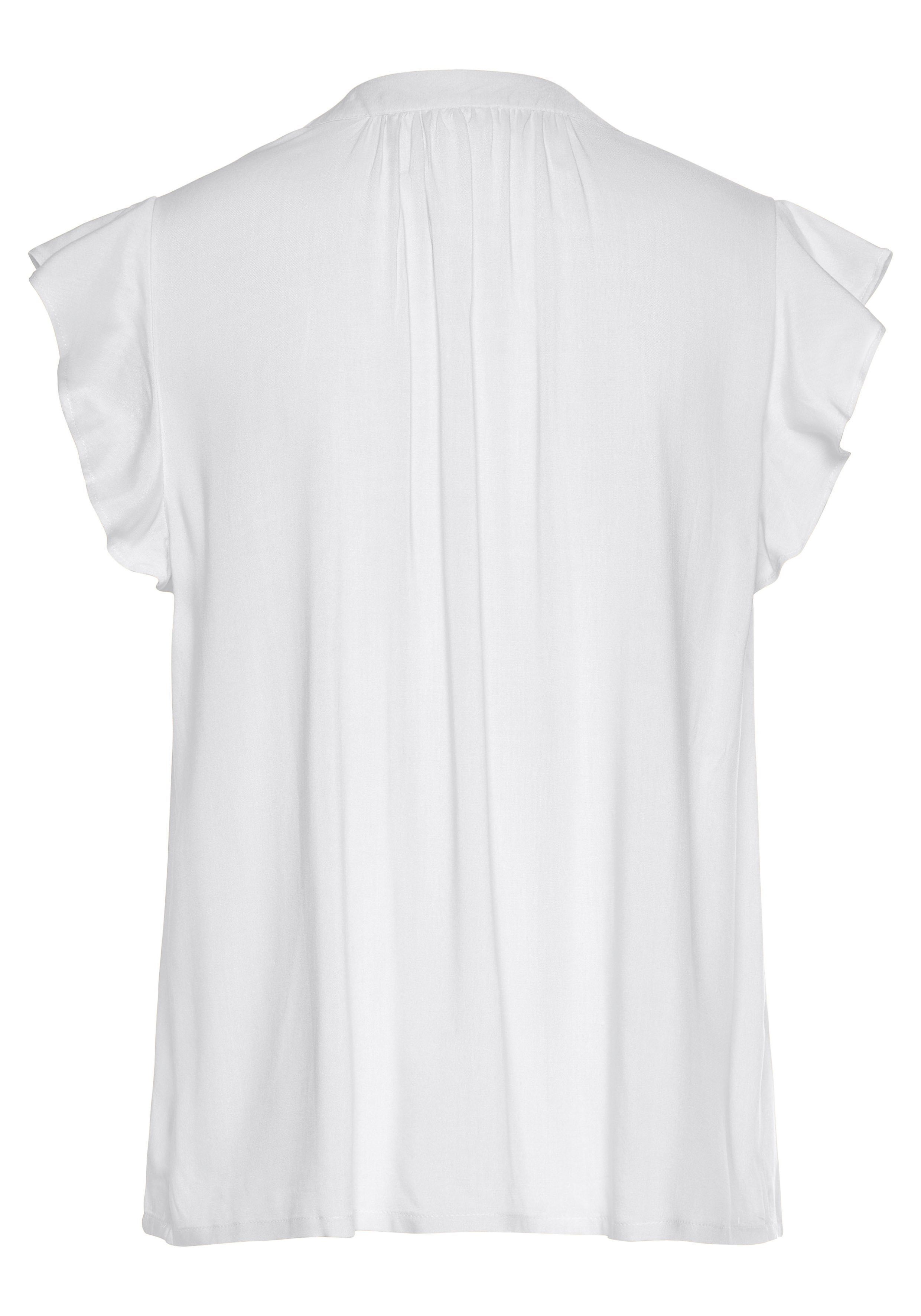 Lascana Blouse zonder sluiting met ruches-mouwen, korte mouwen blouse, elegant