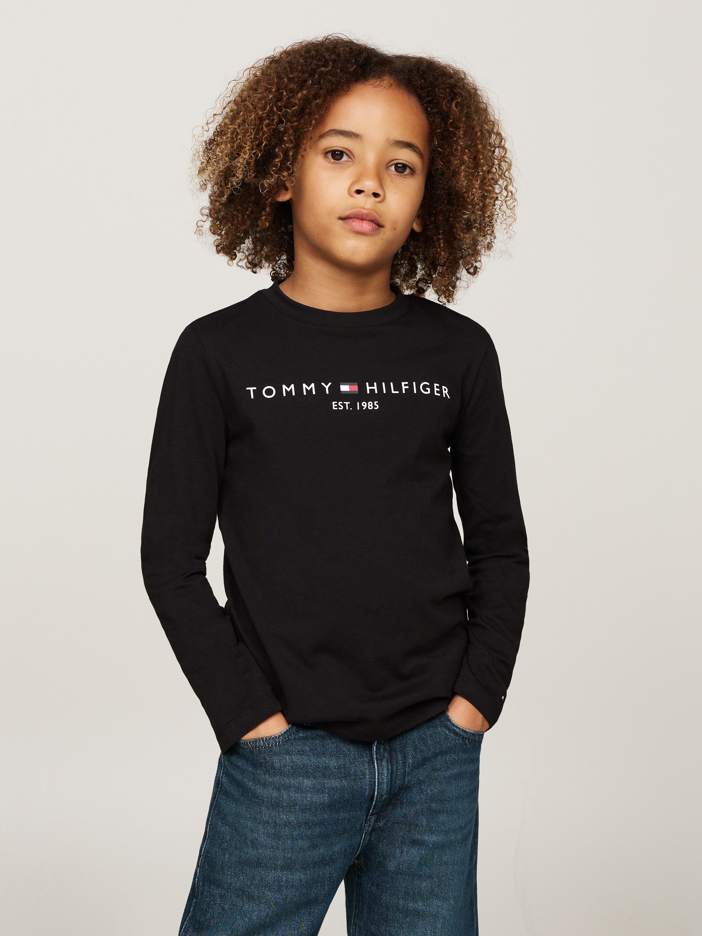 Tommy Hilfiger Shirt met lange mouwen ESSENTIAL TEE L/S met een logo-opschrift