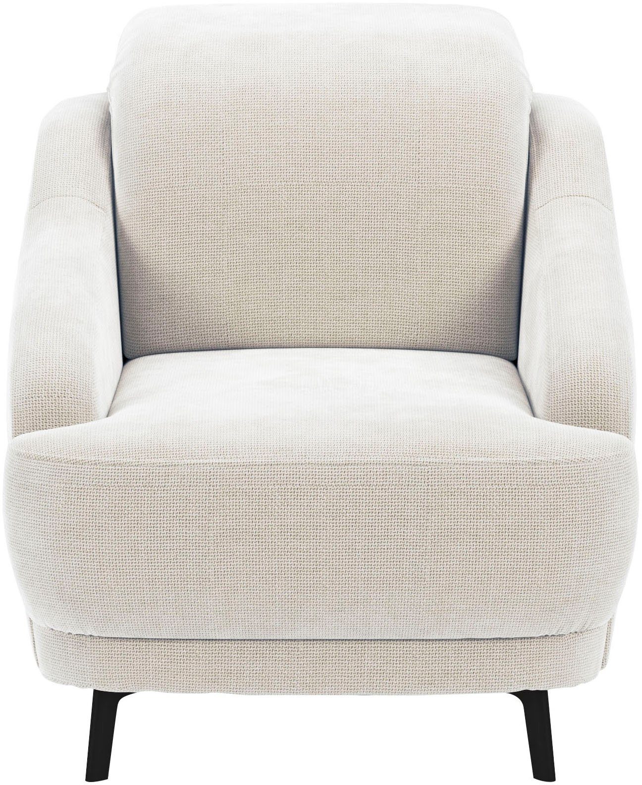 sit&more Fauteuil Blues met metalen poten, matzwart (1 stuk) fauteuils wit