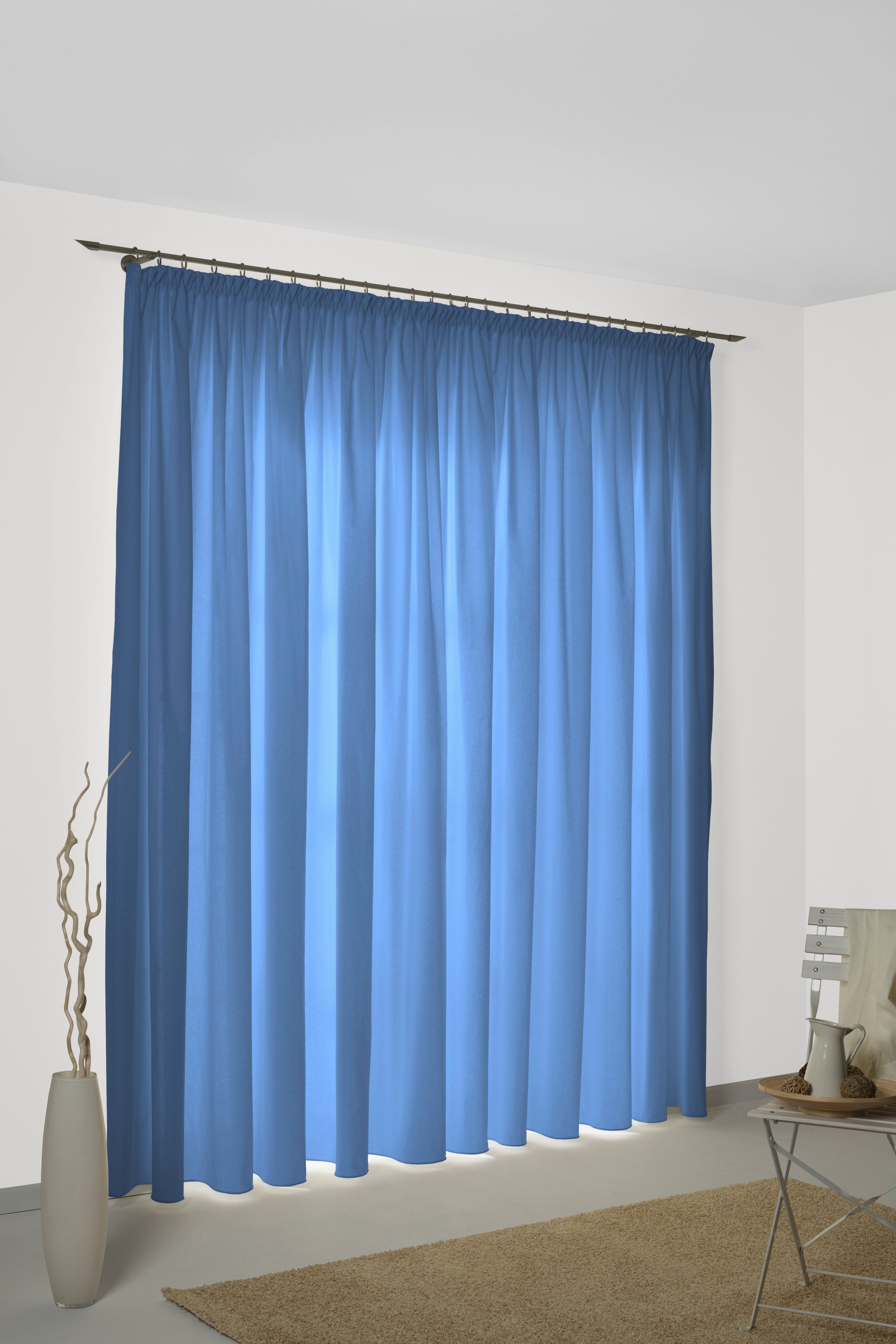 Wirth Gordijn SUNBONE (1 stuk) kant & klaar gordijnen maat hxb: 145x132 cm blauw