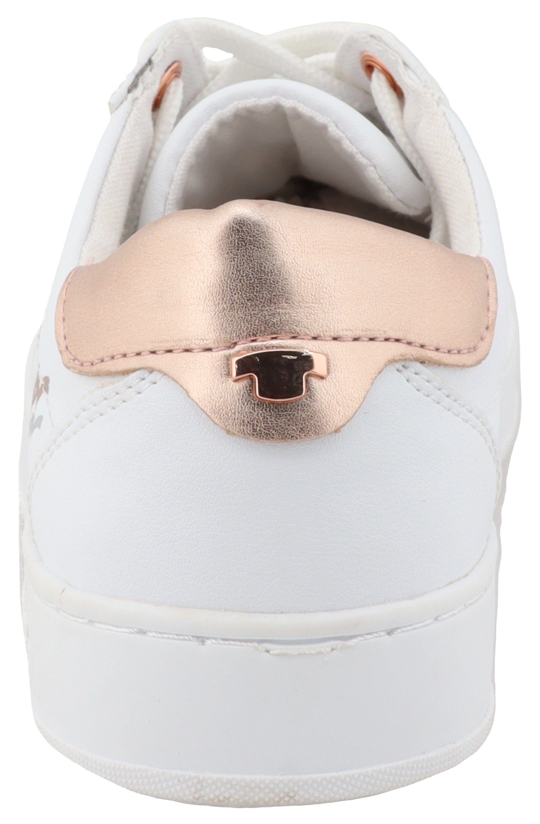 Tom Tailor Plateausneakers Ellen met contrastafwerking, vrijetijdsschoen, lage schoen, veterschoen