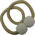 gardinia embrasse tieback flex-v met magneet met geweven band met bollen in kralen-look (2 stuks) goud