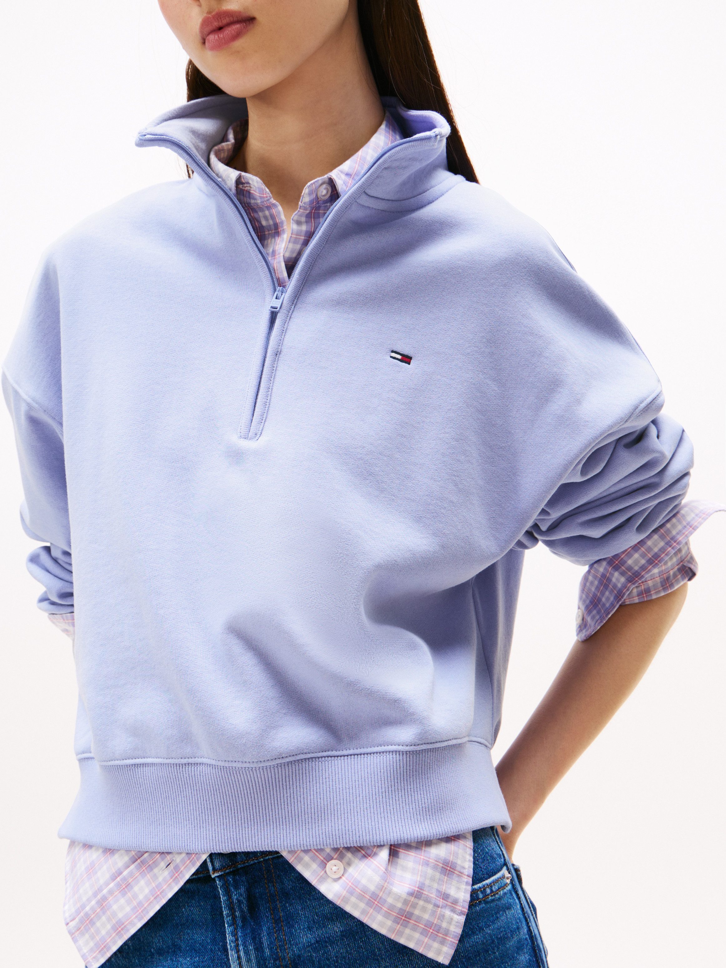 TOMMY JEANS Sweatshirt TJW BXY S-FLAG 1/4 ZIP