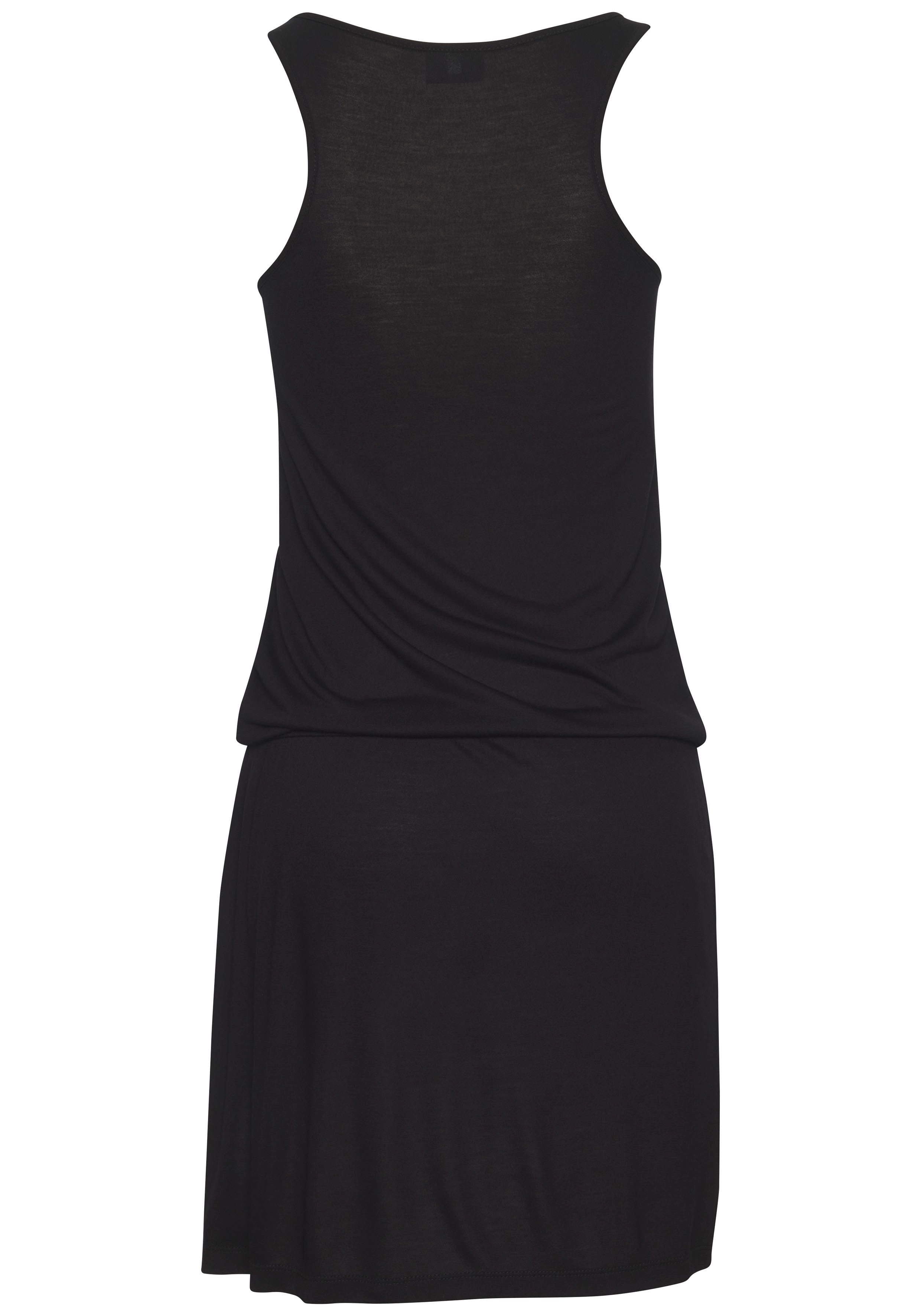Venice Beach Strandjurk met frontprint, losse longsleeve van jersey, zomerjurk