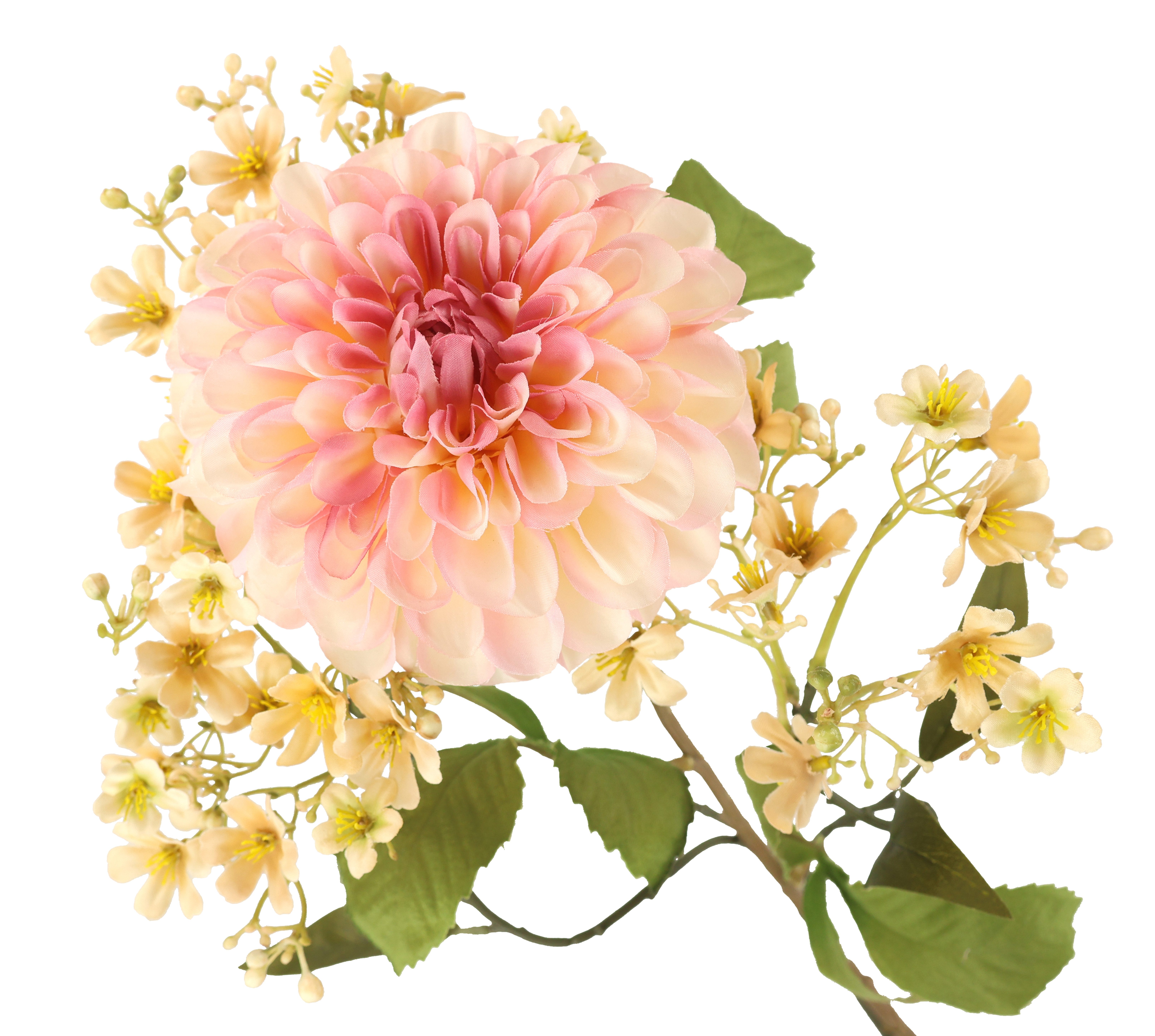 I.GE.A. Kunstbloem Stelenbloemen assortiment dahlia bloes tak Tak zijdenbloem enkele bloem herfst kunstbloemen decoratieve bloemen (2 stuks)