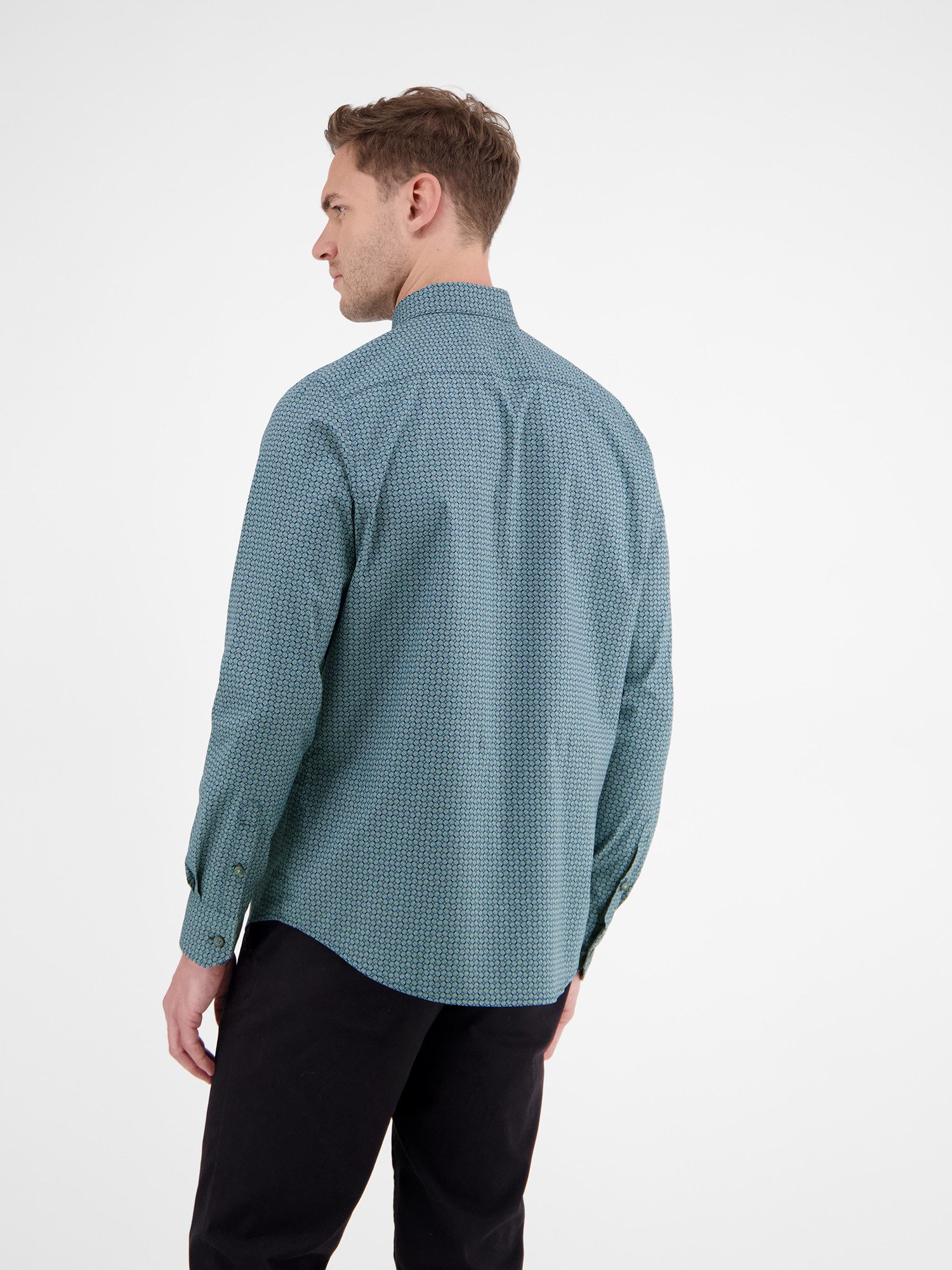 Lerros Overhemd met lange mouwen LERROS poplin overhemd met stretchpercentage, minimaal gedessineerd