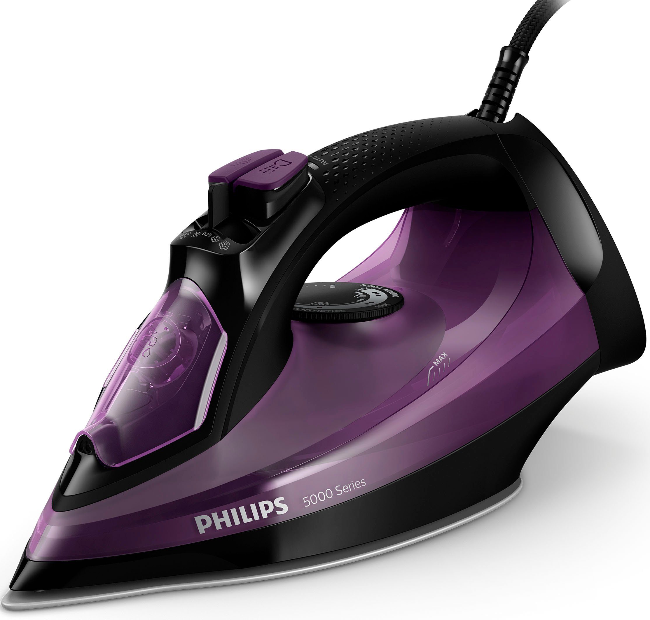 Philips Stoomstrijkijzer DST5030/80 SteamGlide Plus strijkzool, 320 ml waterreservoir, 180 g...