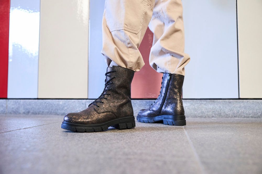 Rieker Veterschoenen enkellaars, hakken, met extra binnenrits