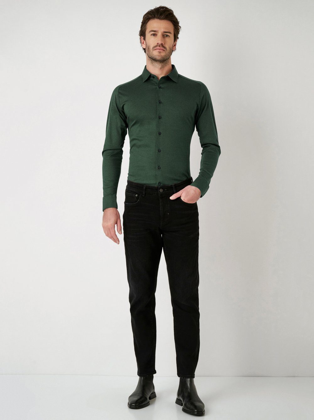 Desoto Overhemd met lange mouwen Casual Kent 1/1 Met een ronde hals