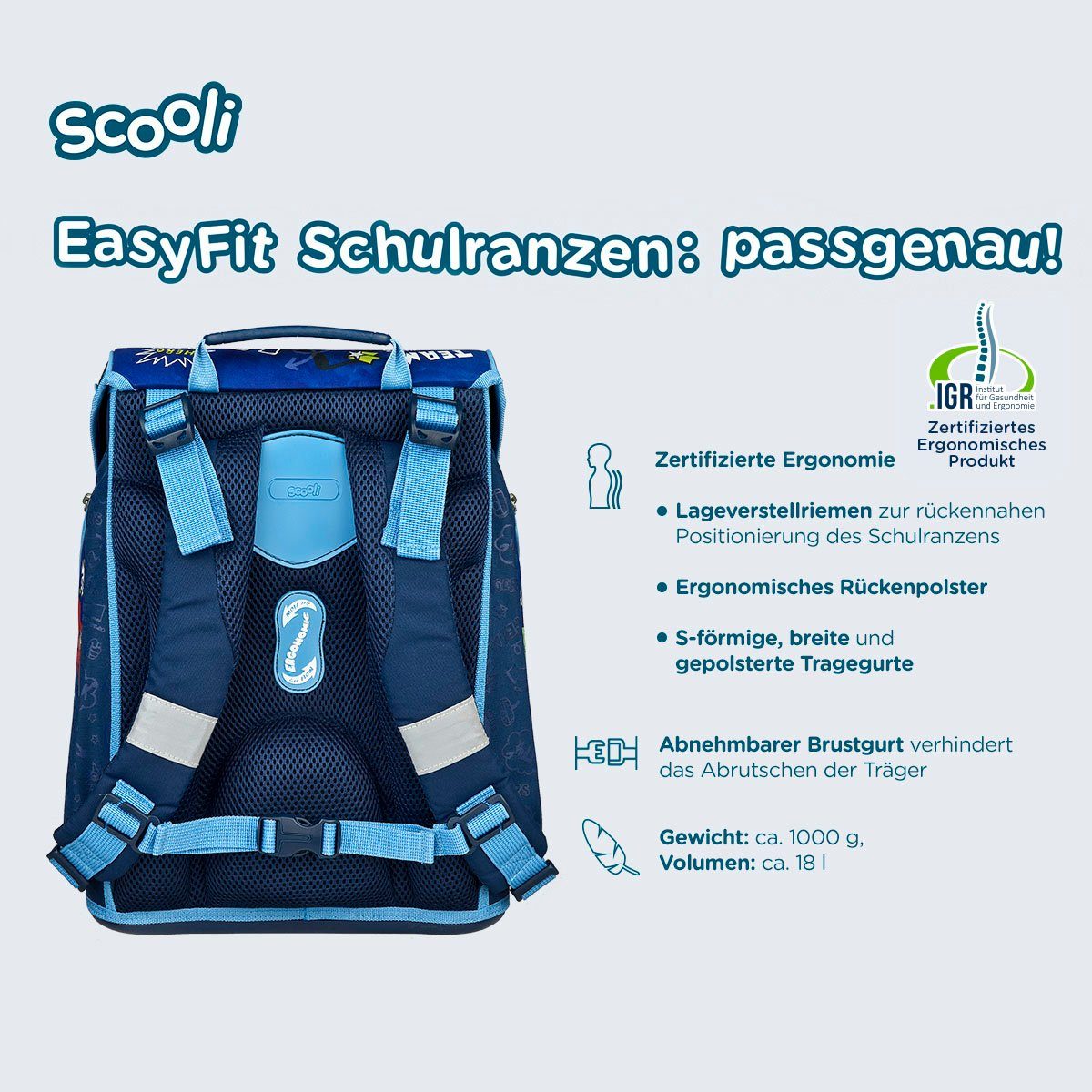 Scooli Schooltas EasyFit, Avengers (5-delig)