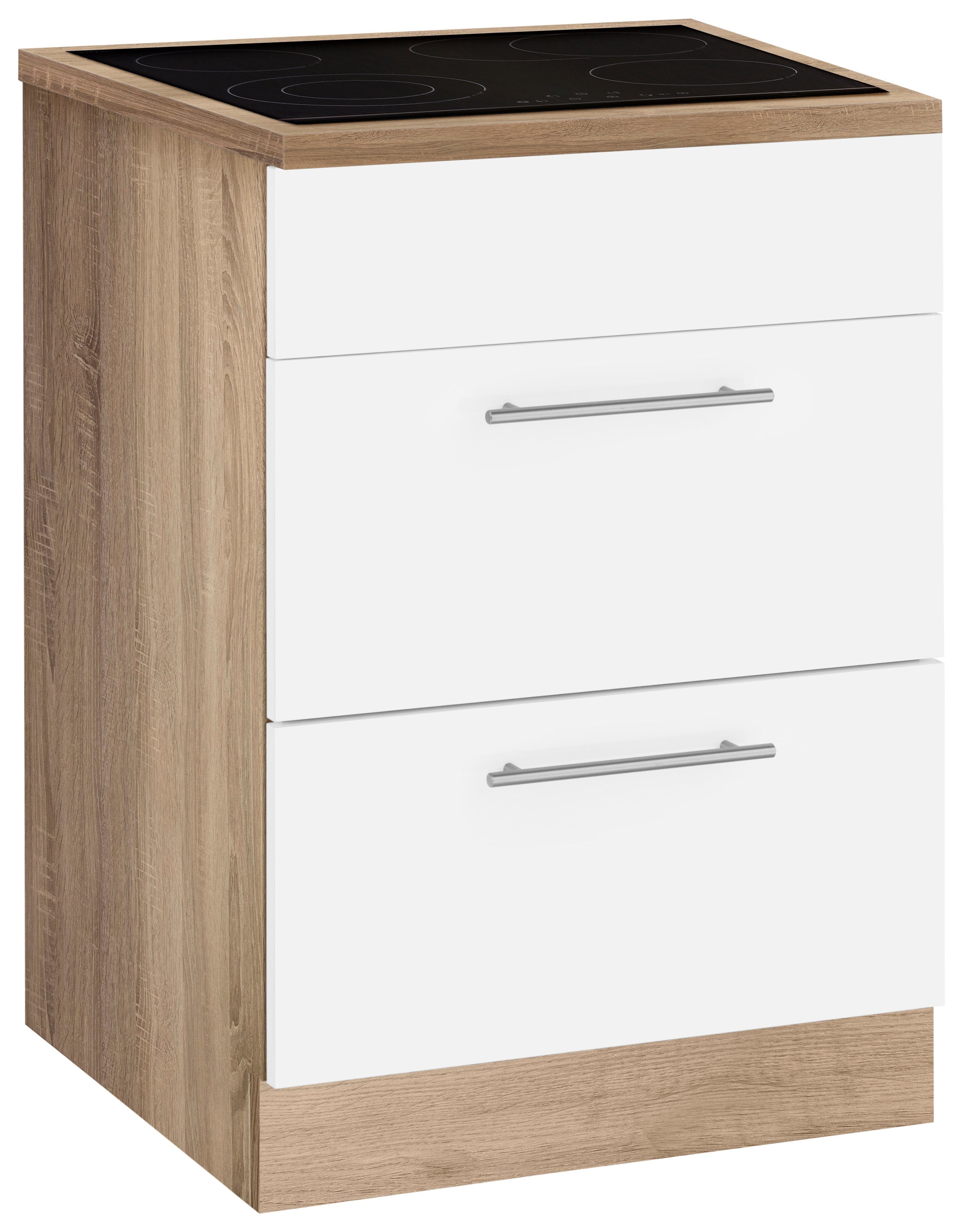 wiho Küchen Ombouwkast voor fornuis Cali 60 cm breed ombouwkasten beige
