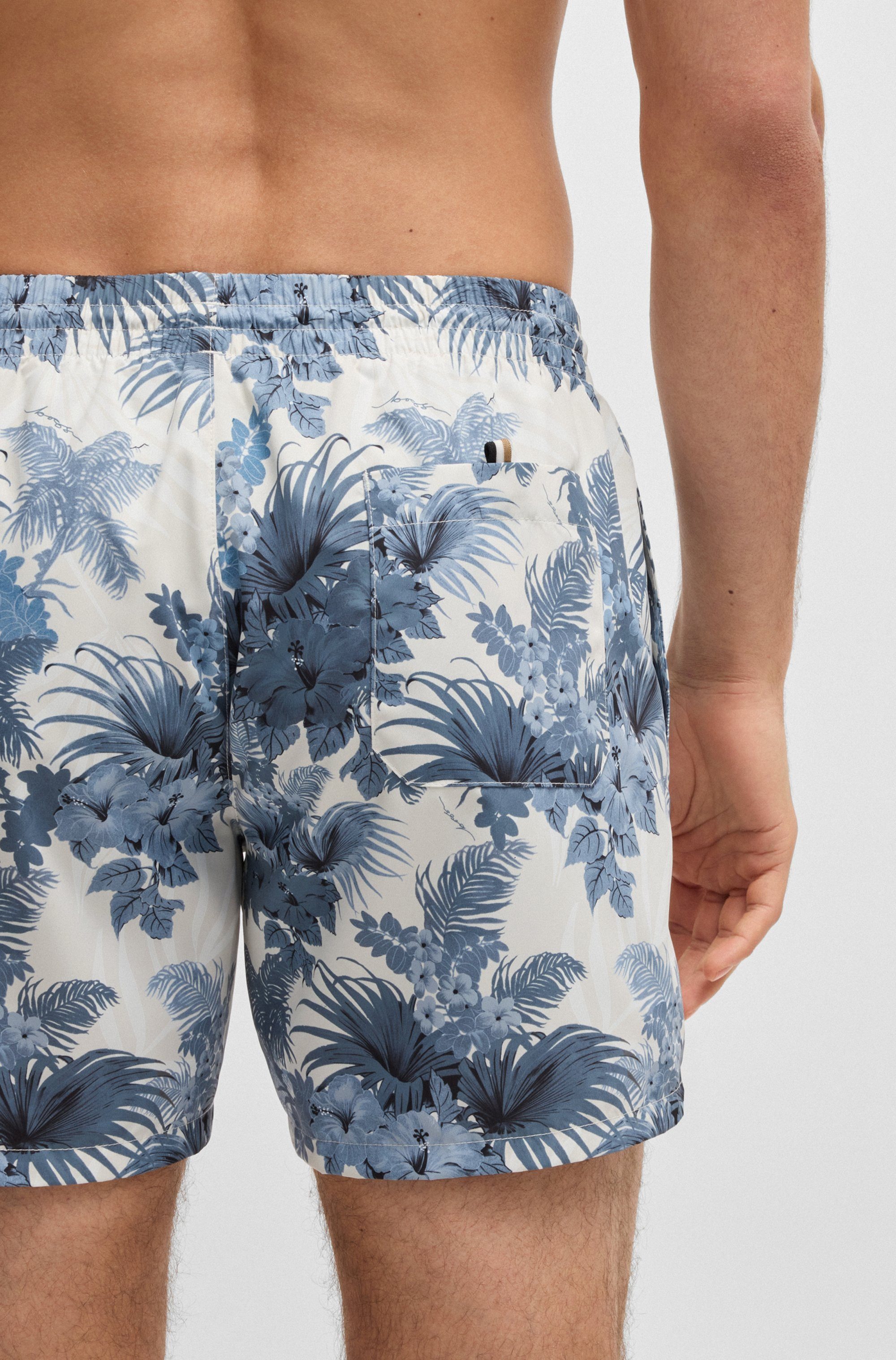 BOSS Zwemshort Piranha met kleurrijke all-over print