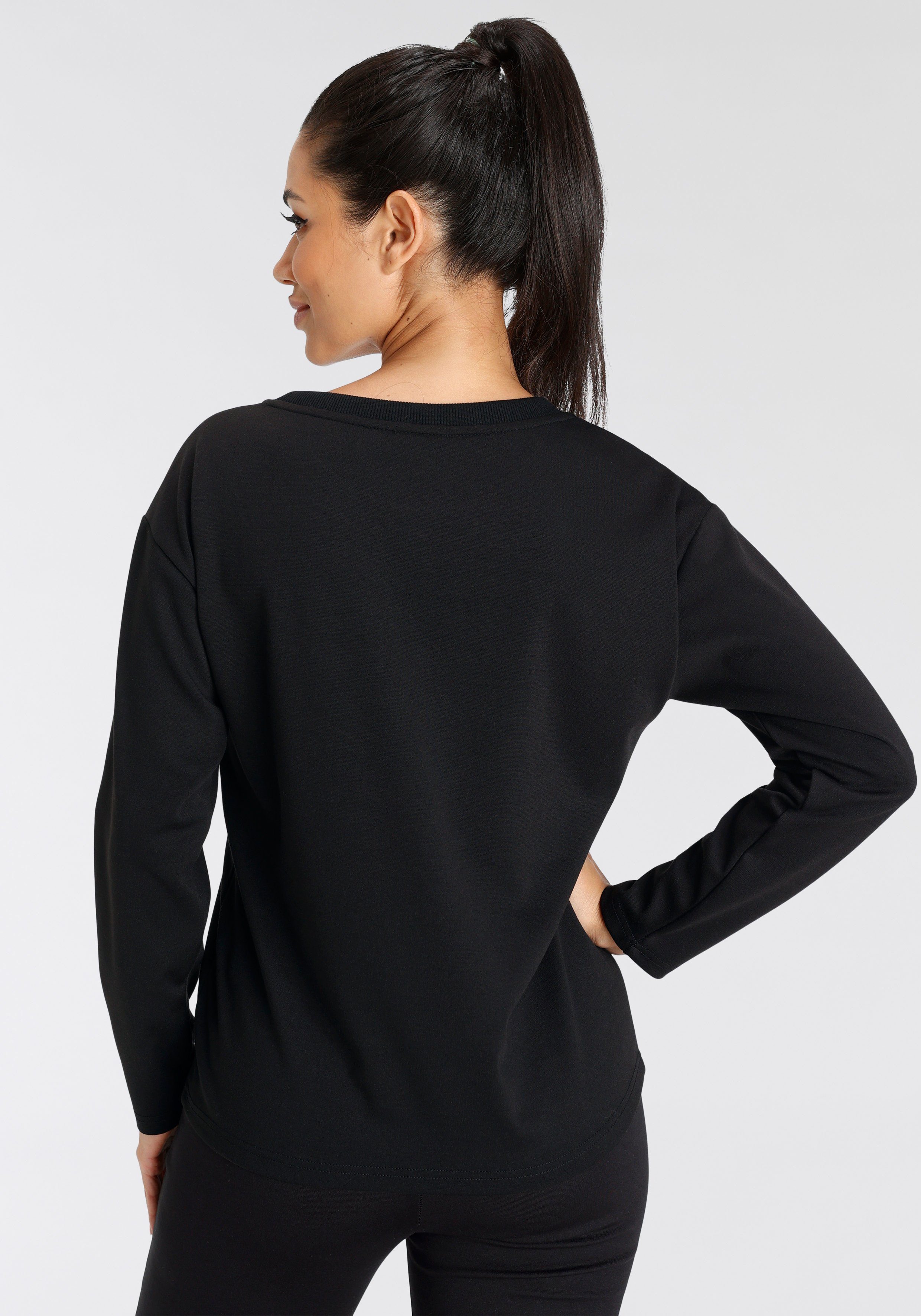 Bruno Banani Sweatshirt zilverkleurige leo-print nieuwe collectie