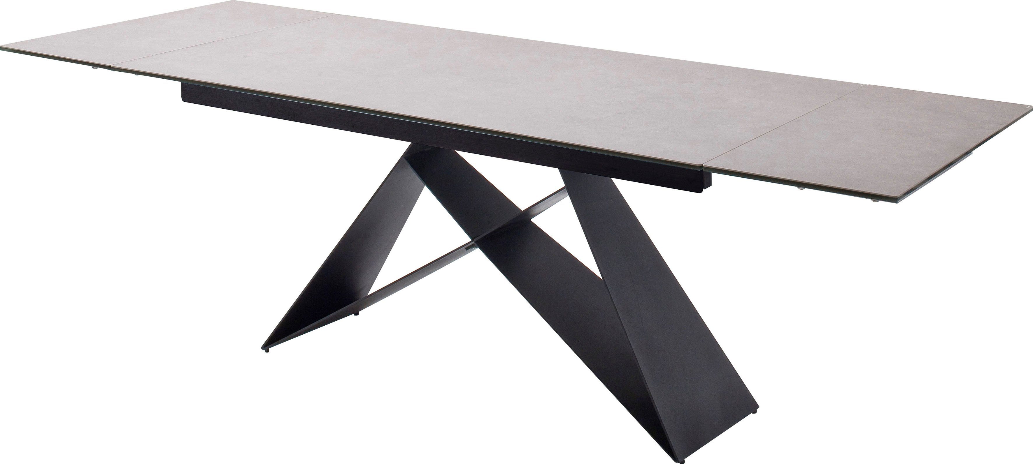 MCA furniture Eettafel Kobe Eettafel glas-keramiek met uittrekbaar deel aan de kopse kant