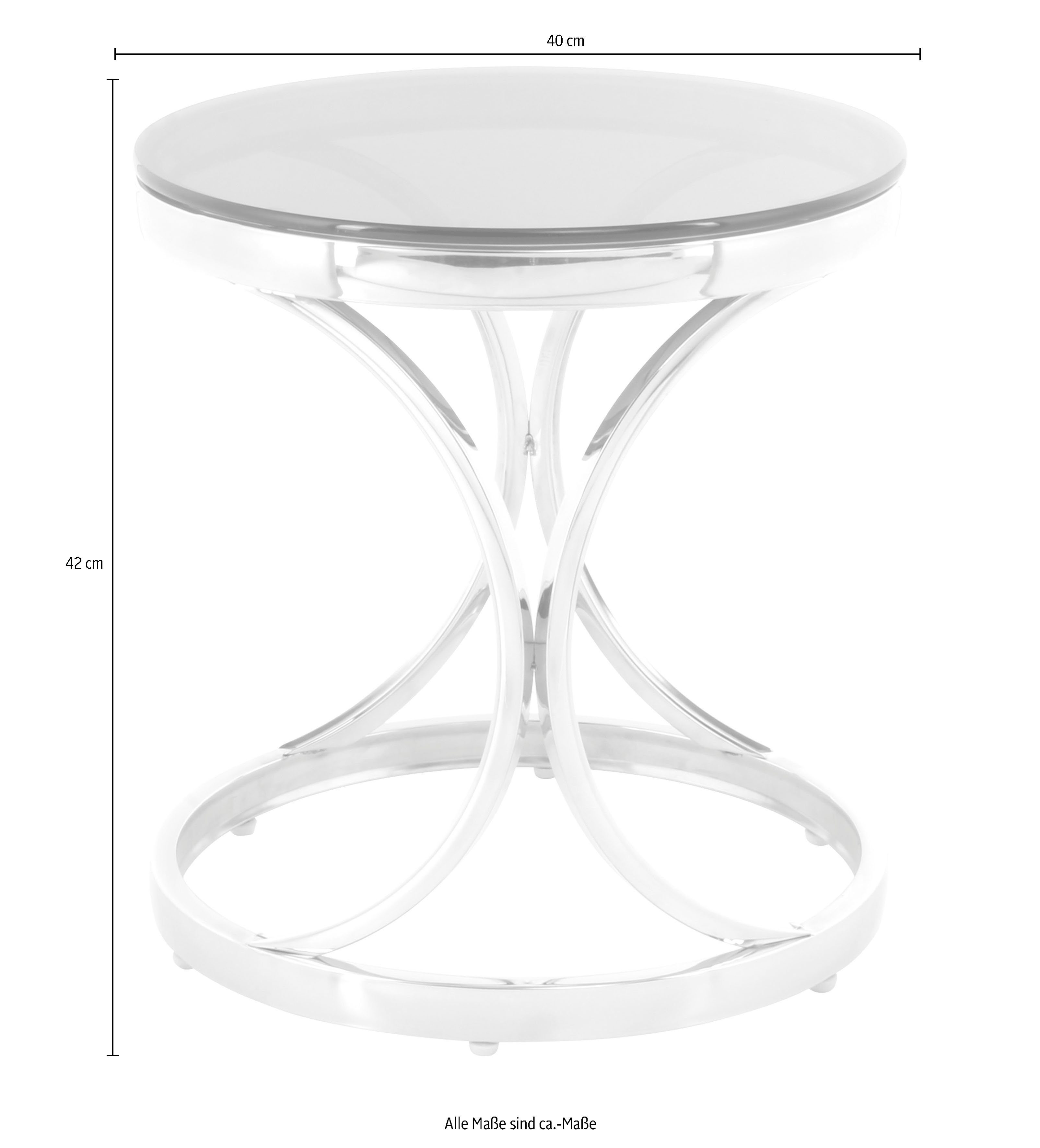 Kayoom Bijzettafel Weyda 125, in elegante uitvoering, ronde glazen tafelblad Glamoureus design, hoogwaardige afwerking, opvallend frame (1 stuk)