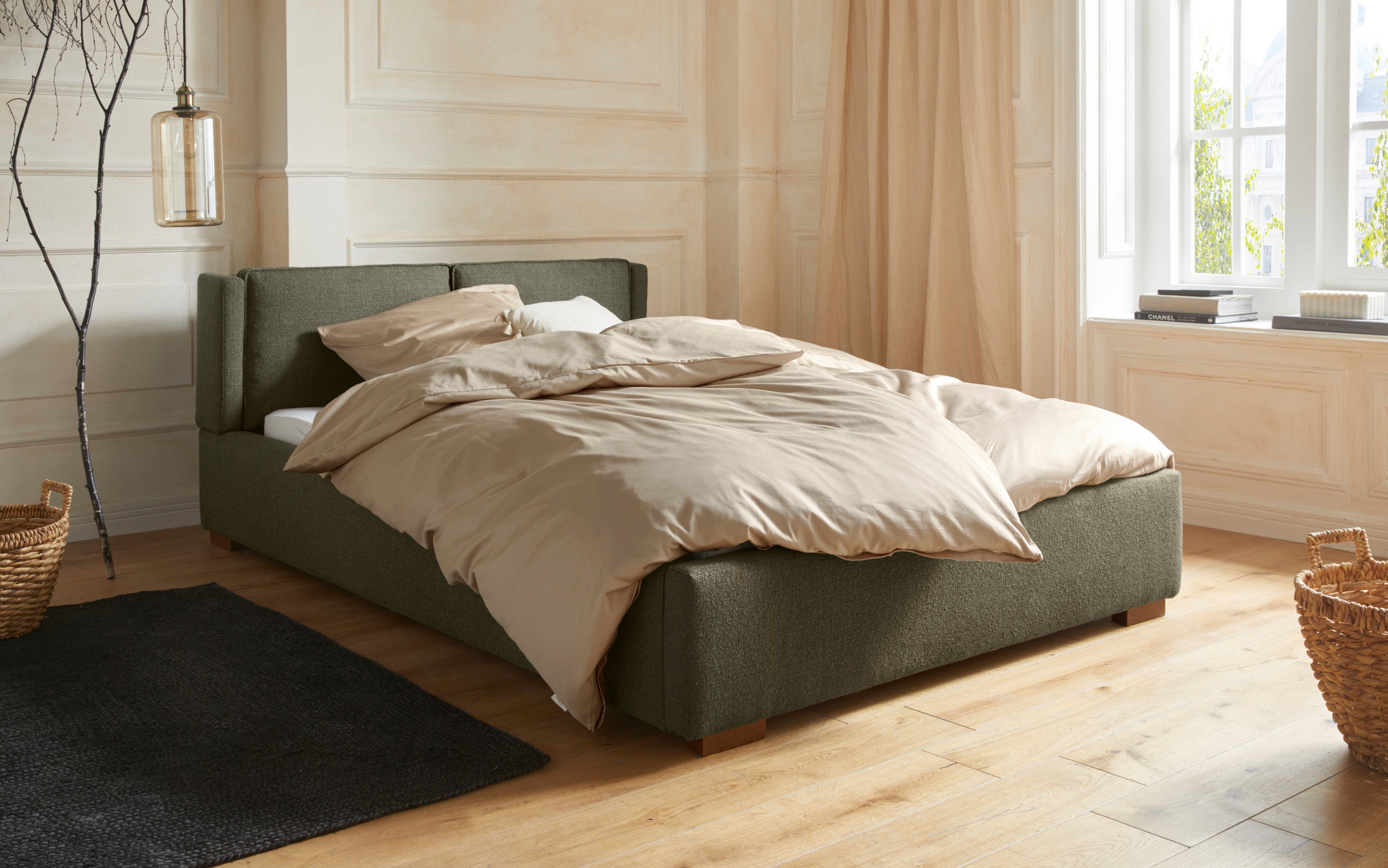 Home affaire Gestoffeerd bed Annera, kussenvulling met veren Inclusief lattenbodem, ligoppervlak 140 of 180 cm kiesbaar