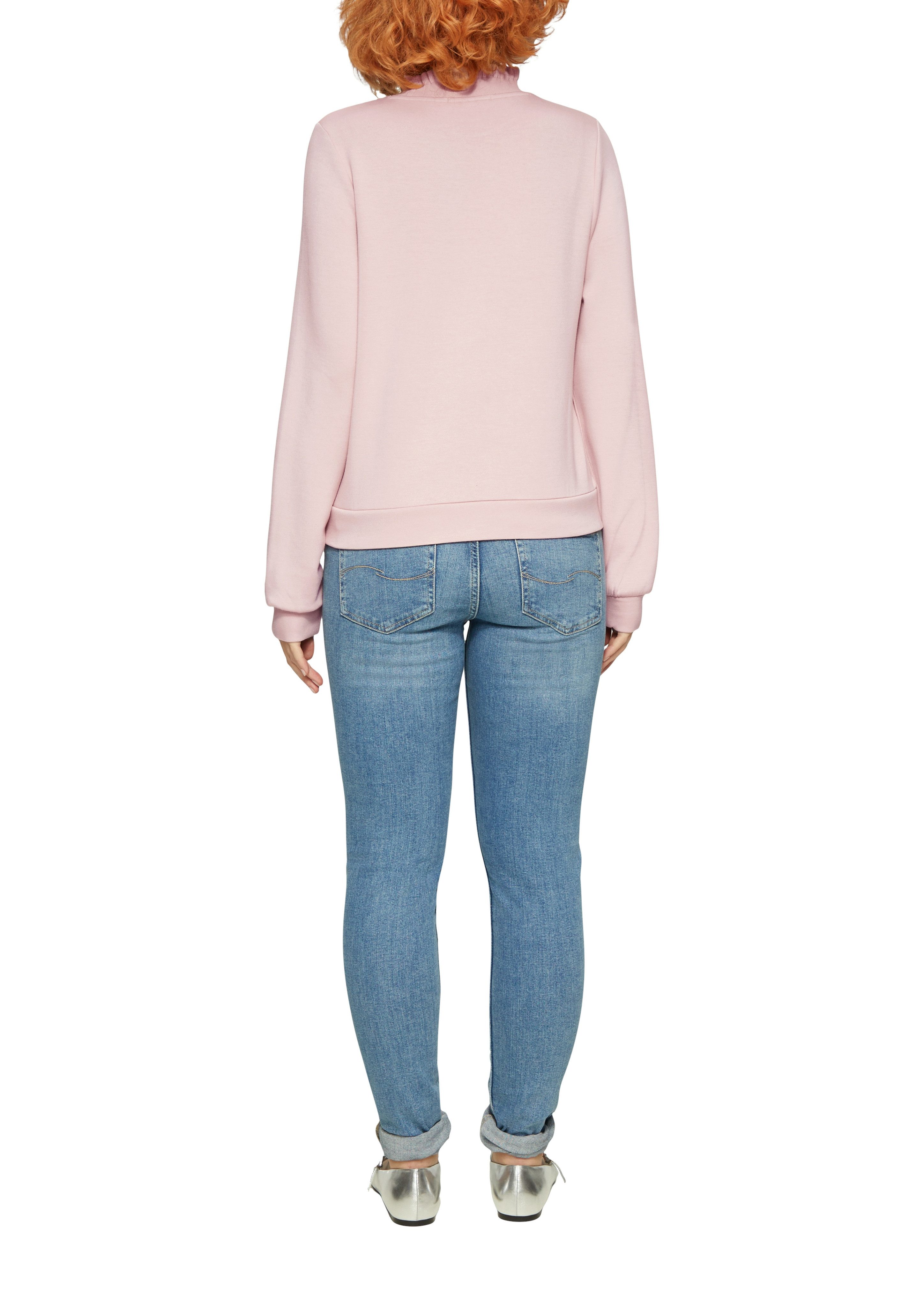 Q S designed by Sweatshirt met gegolfde kraag
