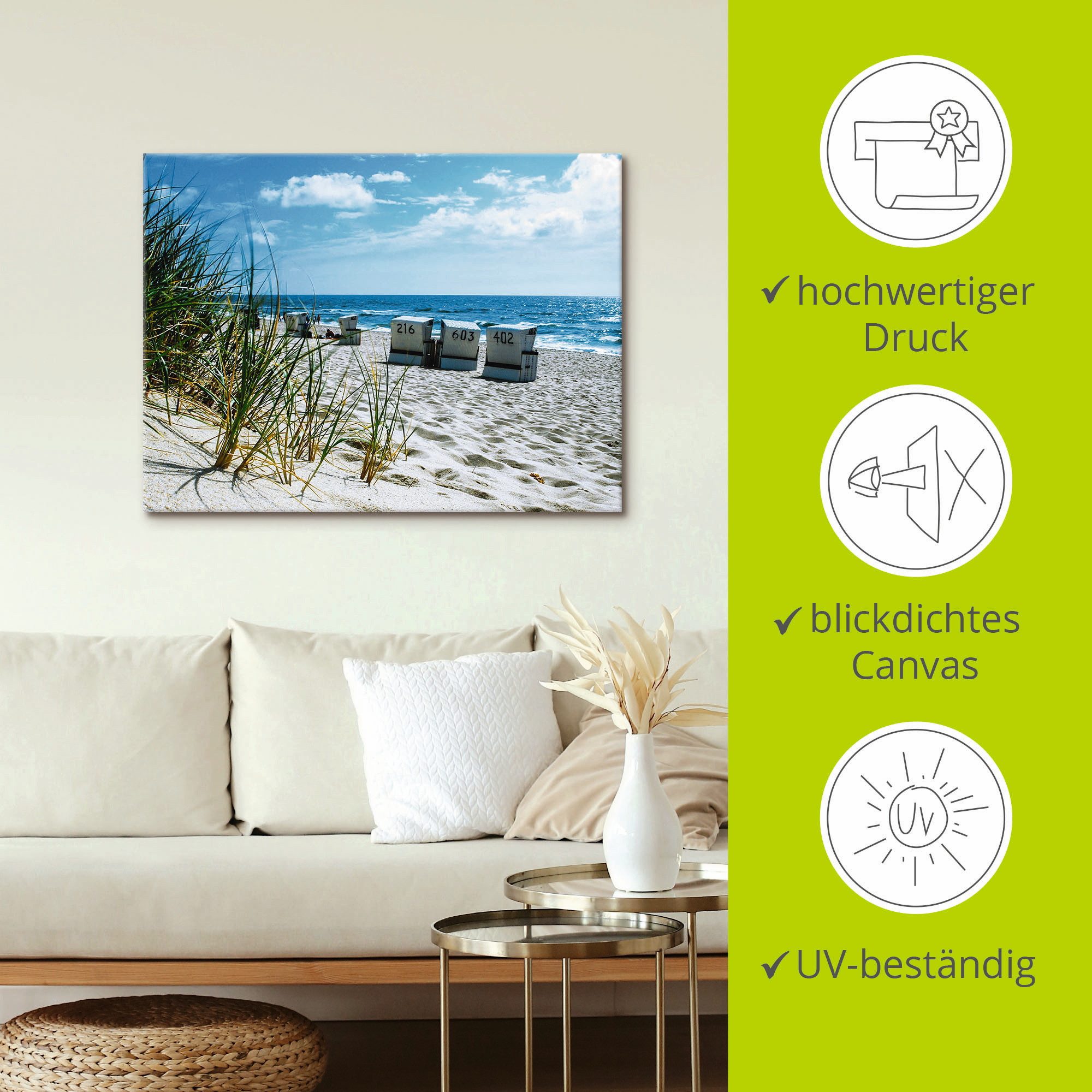 Artland Artprint Achter de duinen als artprint op linnen, poster in verschillende formaten maten